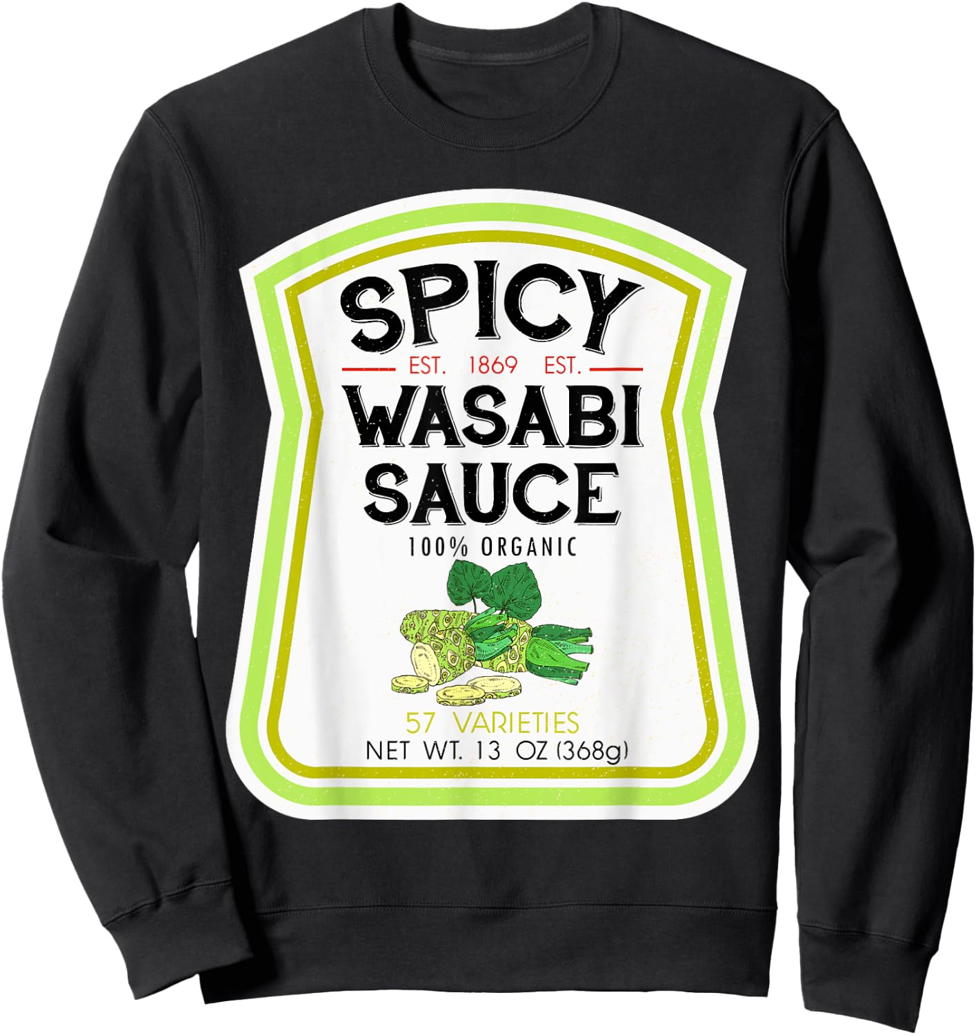 Wasabi Sauce Bottle Label Halloween 2021 Couples Costume Sweatshirt - Sweatshirt | Black