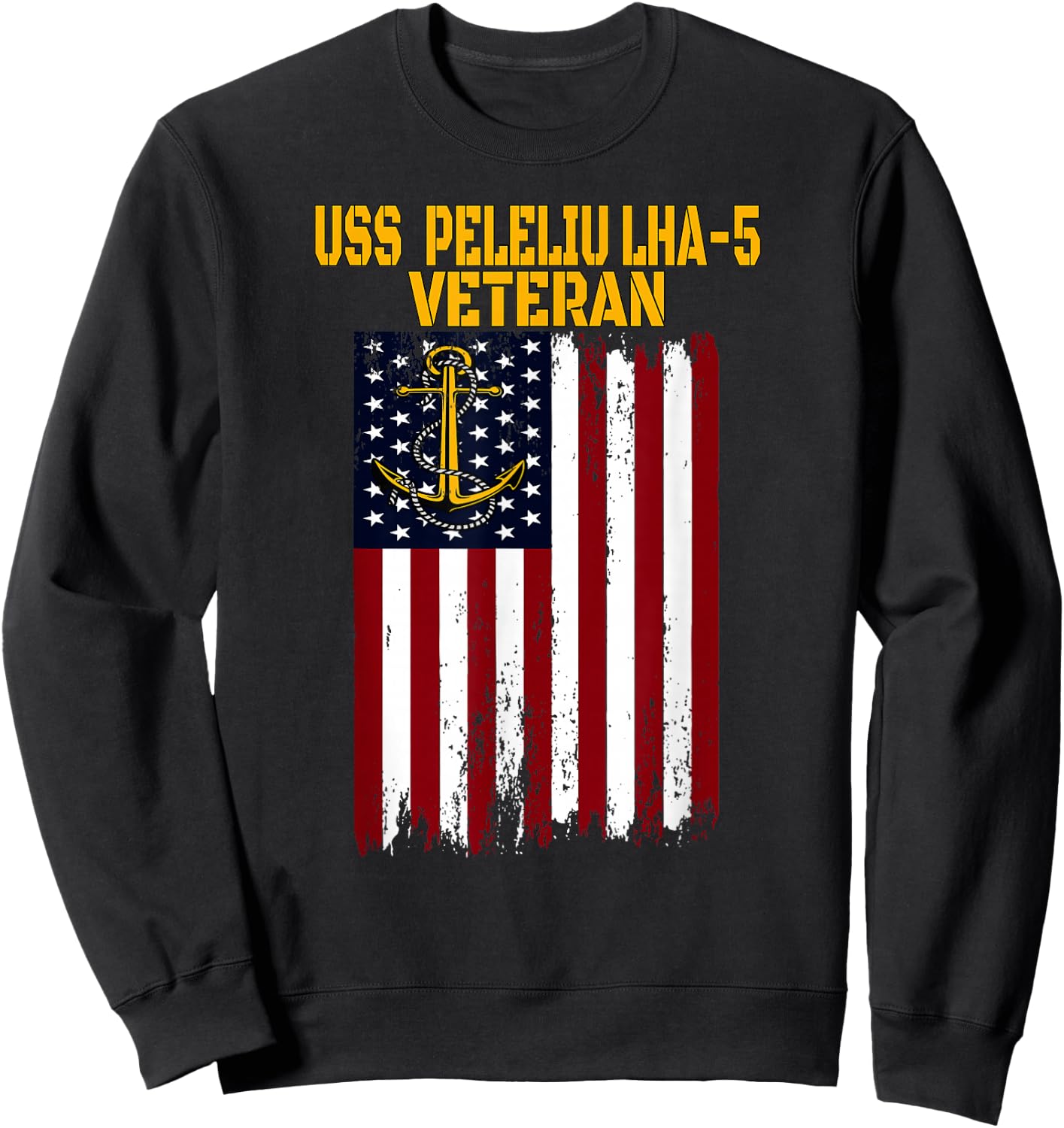 USS Peleliu LHA-5 Amphibious Assault Ship Veterans Day Sweatshirt - Sweatshirt | Black