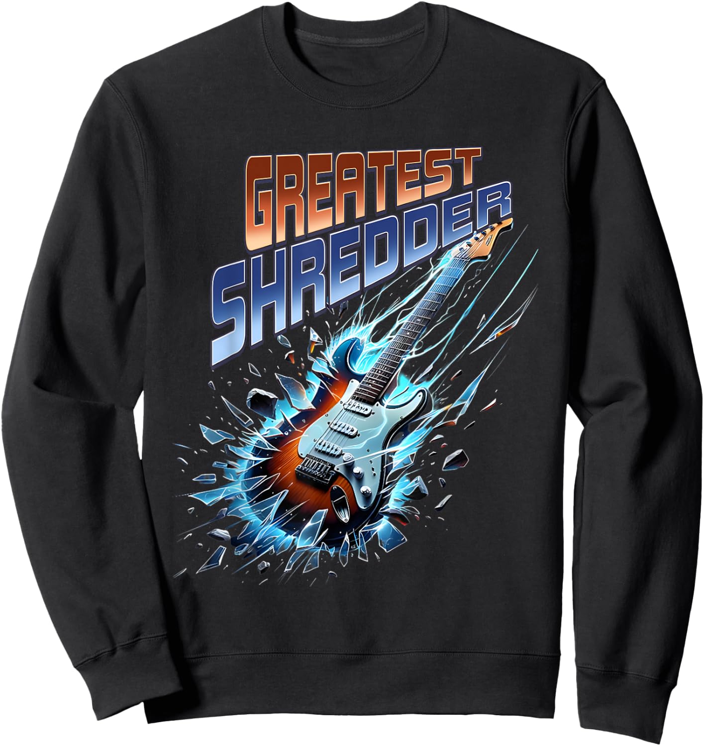 Greatest Shredder Guitar Funny Colorful Guitar Lovers Sweatshirt - Sweatshirt | Black