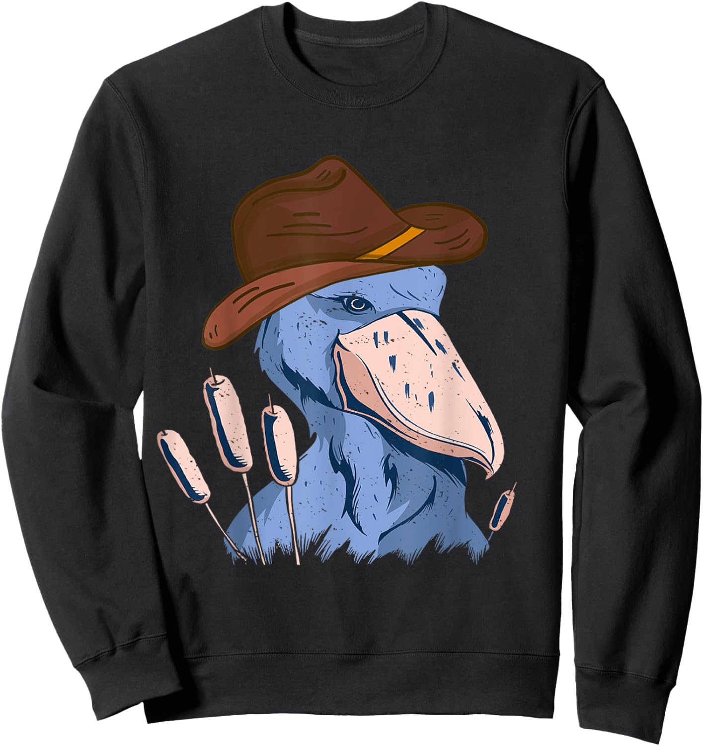 Shoebill Bird African Stork Bird Lover Cowboy Hat Shoebill Sweatshirt - Sweatshirt | Black