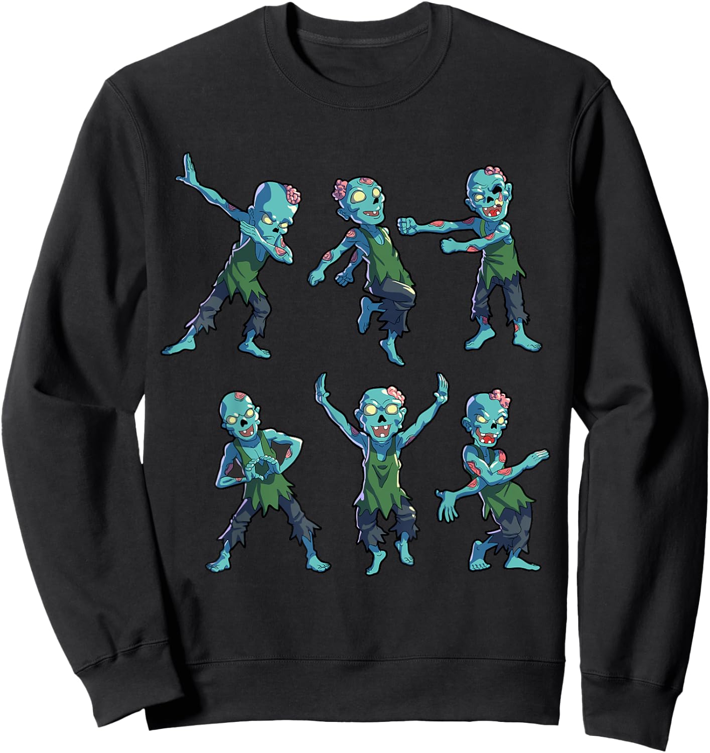 Dancing Zombie Halloween Kids Boys Girls Dabbing Zombie Small Sweatshirt - Sweatshirt | Black
