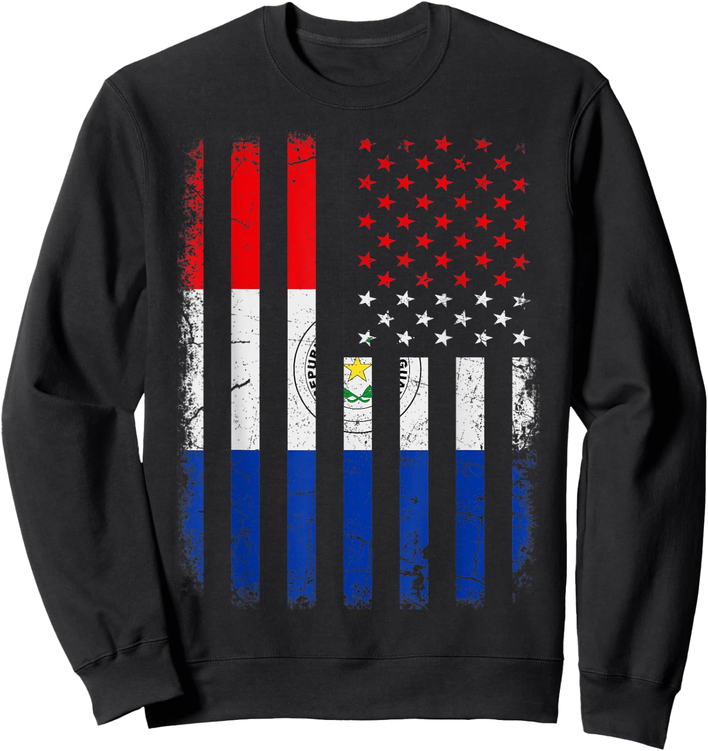 Paraguayan American Flag Paraguayan Roots Paraguay America Women Kids Men Sweatshirt - Sweatshirt | Black