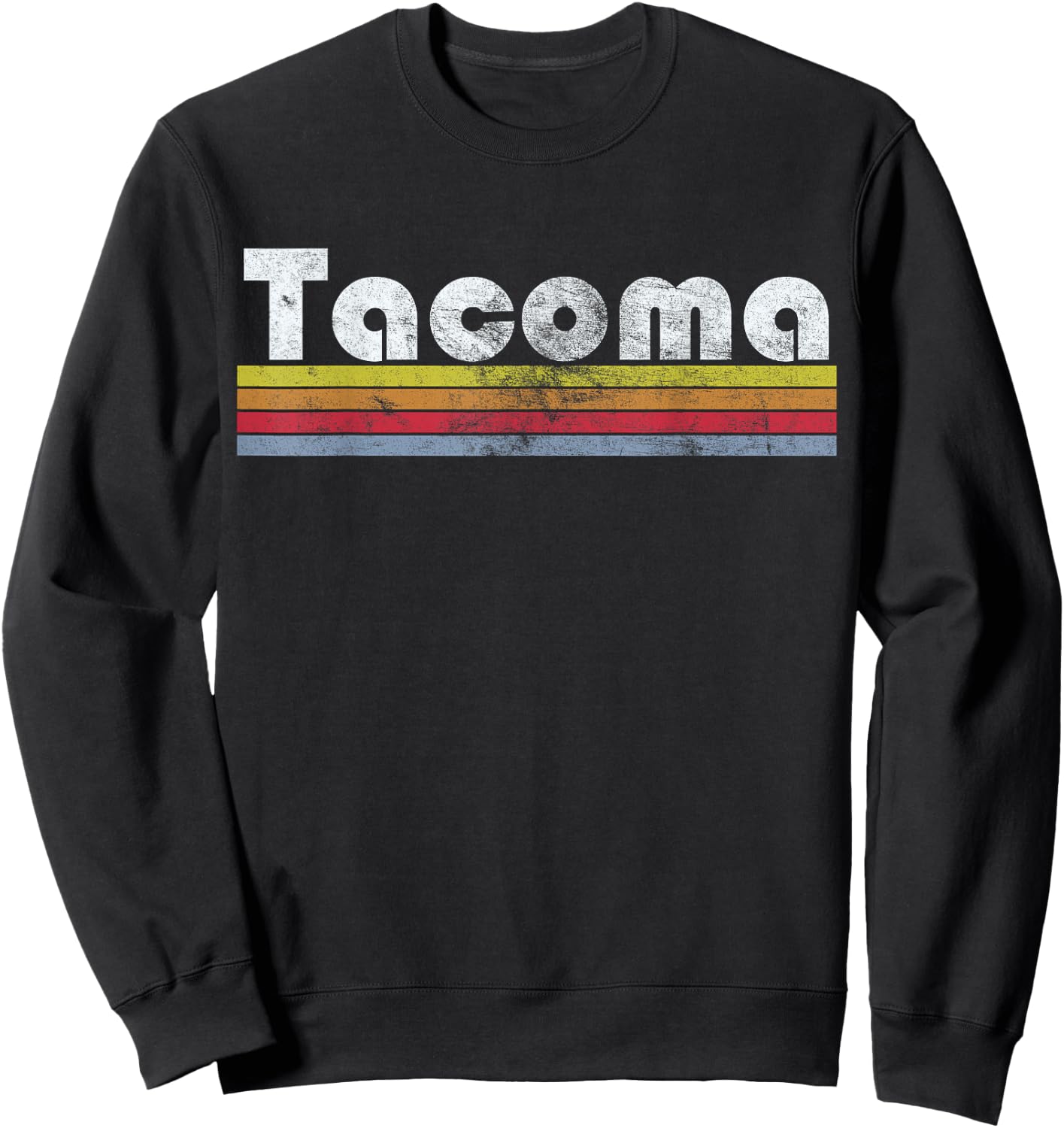 Tacoma WA Retro Vintage Pride City 70s 80s Men Women Gift Sweatshirt - Sweatshirt | Black