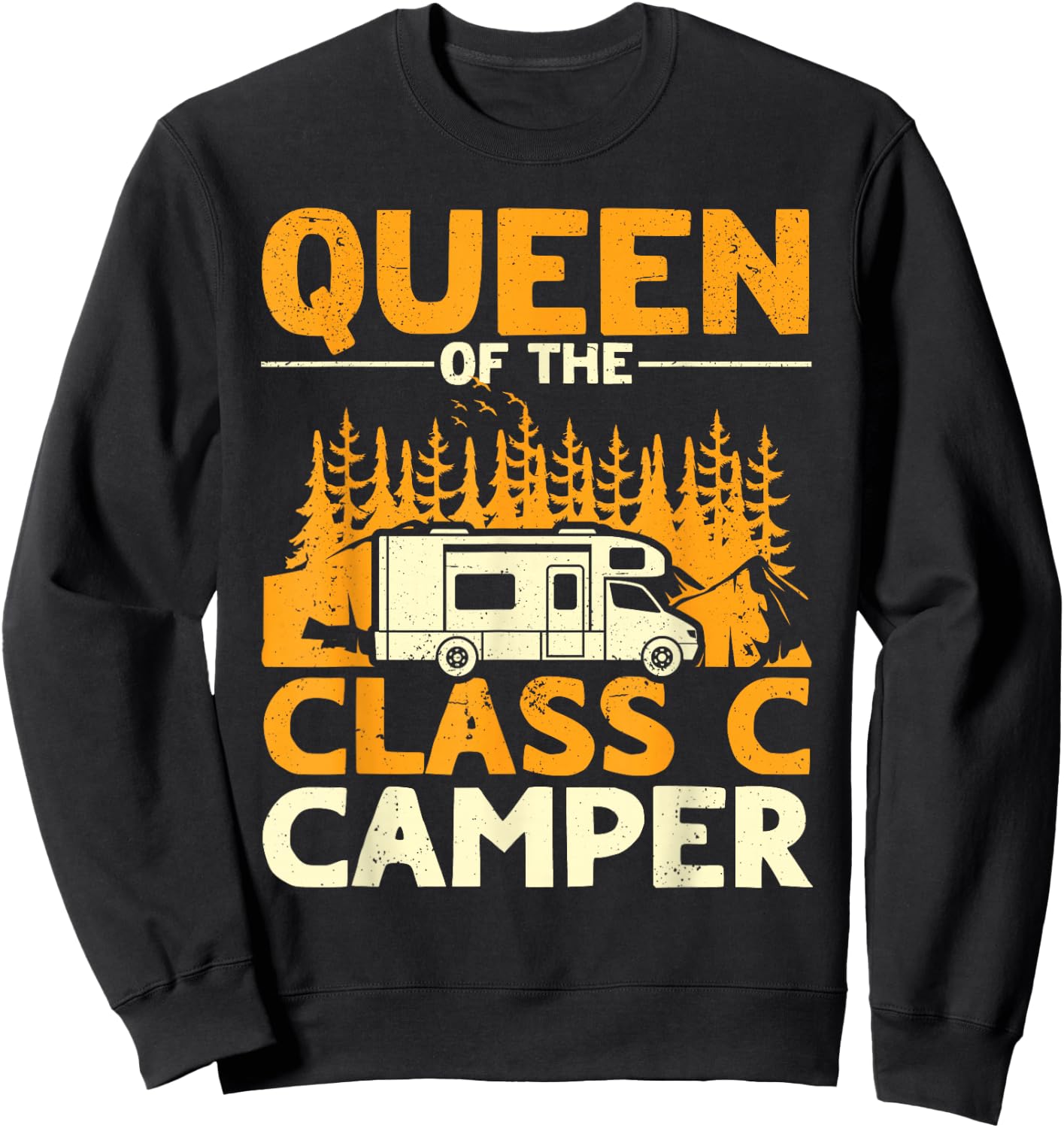Funny Queen of the Class C RV Camper Camping Women Sweatshirt - Sweatshirt | Black