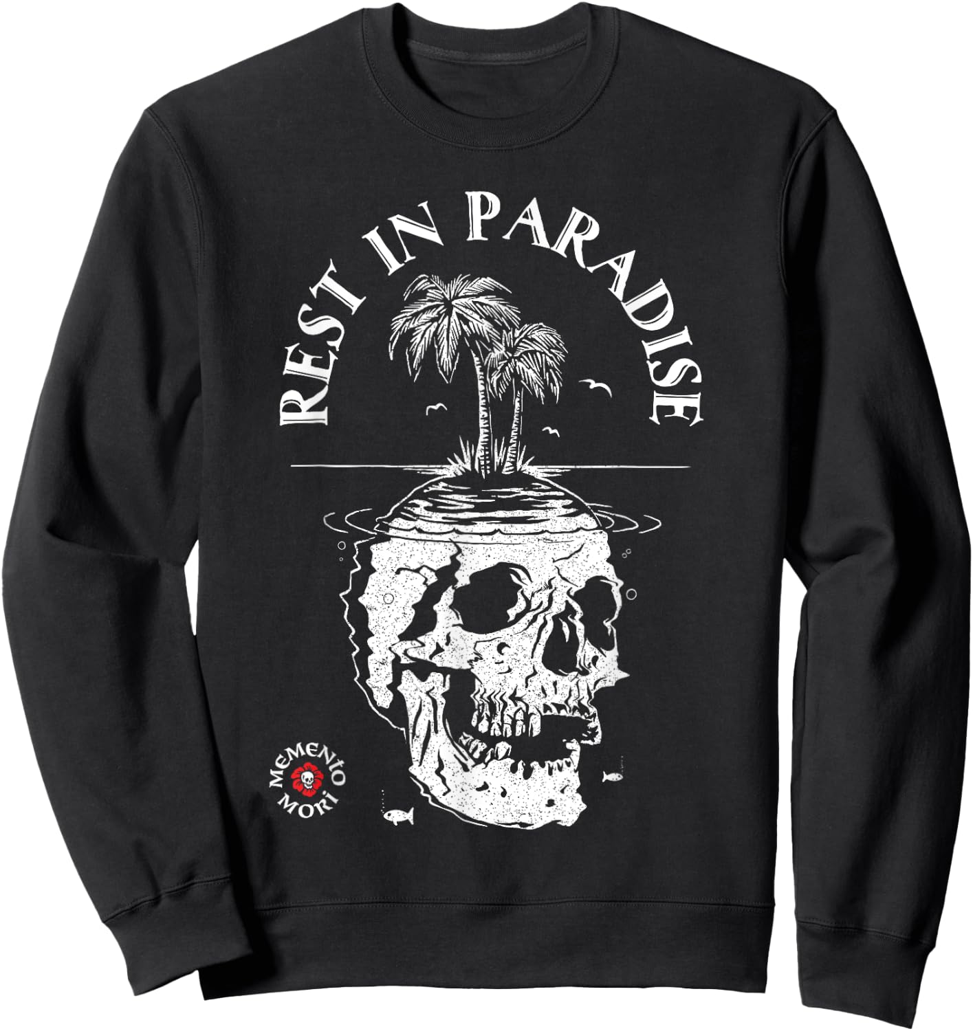 Memento Mori Shirt - Rest in Paradise - Latin Tattoo Graphic Sweatshirt - Sweatshirt | Black