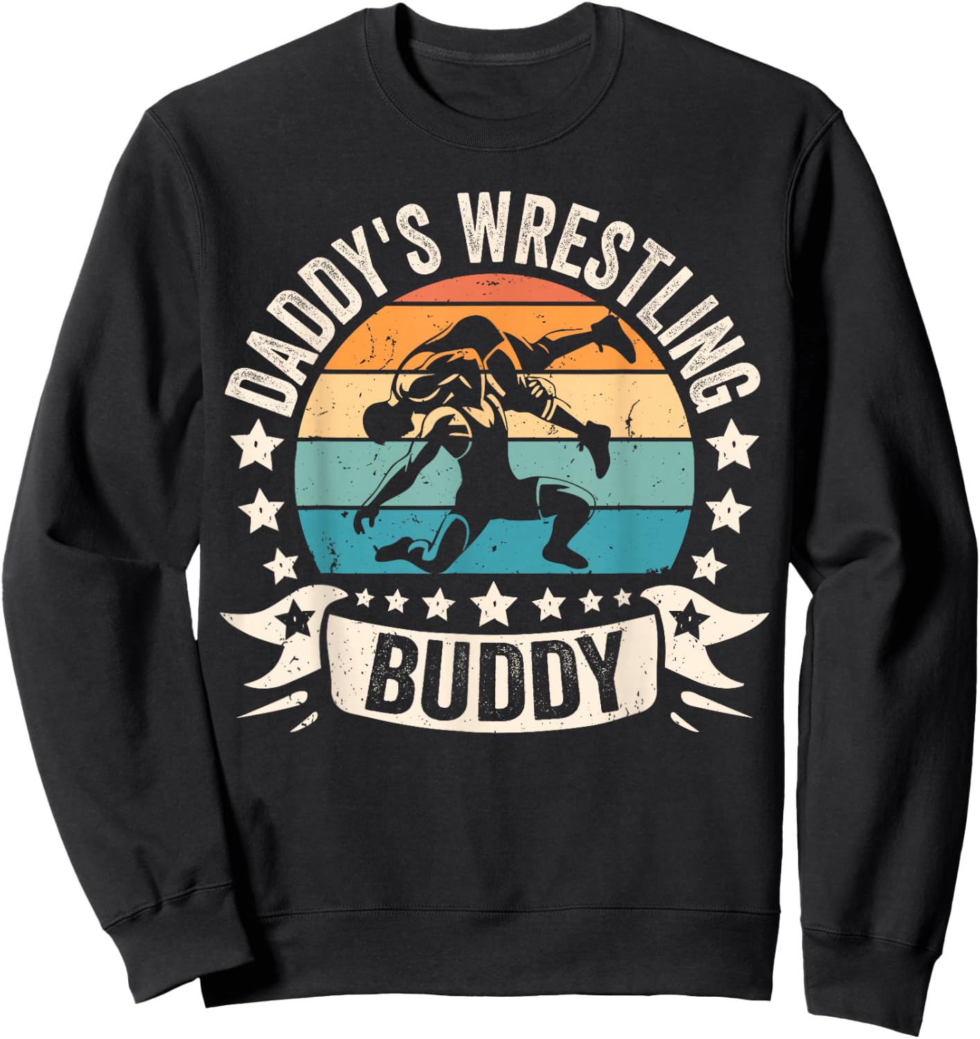 Daddy's Wrestling Buddy Wrestler Dad Kids father's day Boys Sweatshirt - Sweatshirt | Black