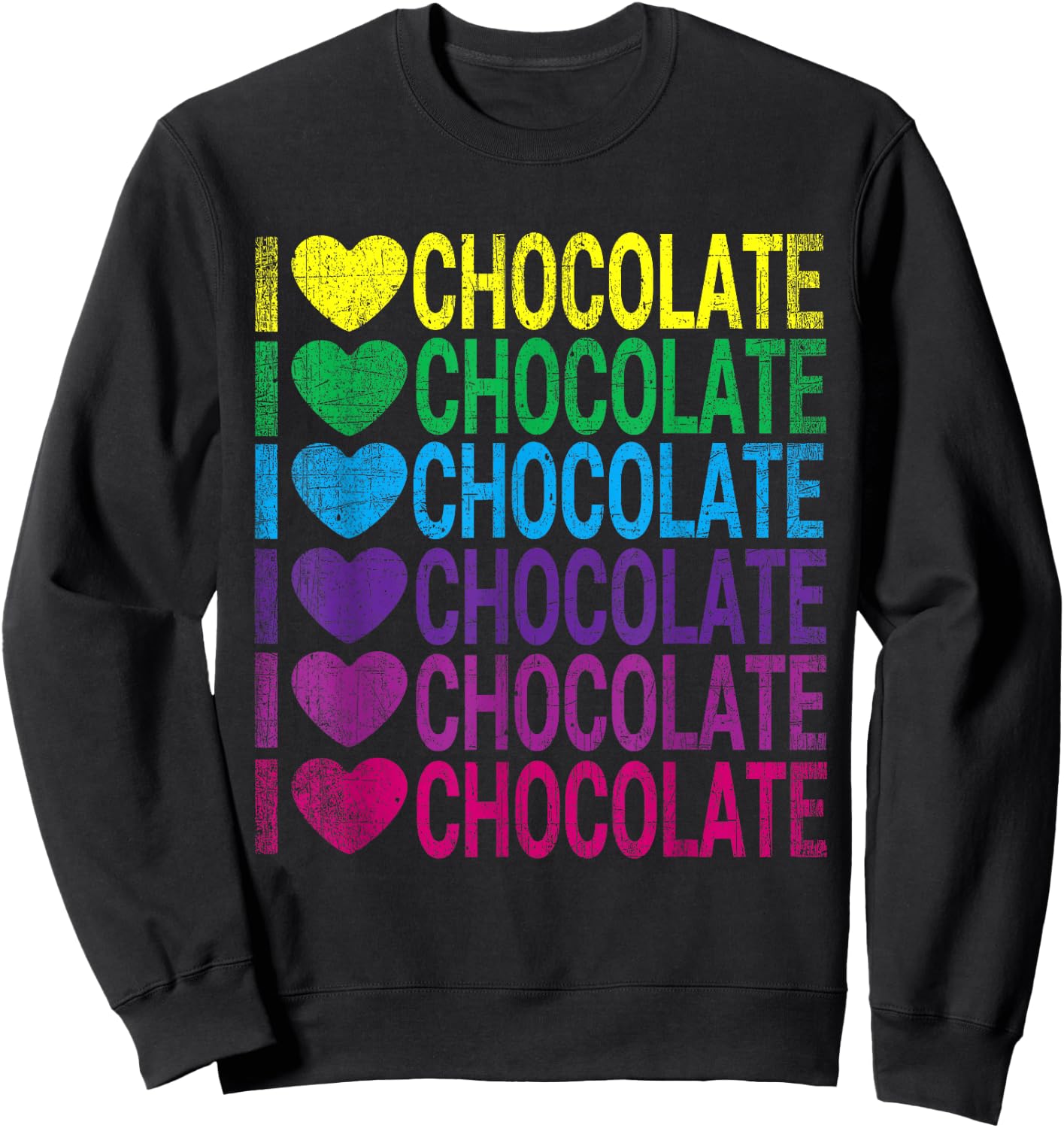 I Love Chocolate - I Heart Chocolate - Rainbow Sweatshirt - Sweatshirt | Black