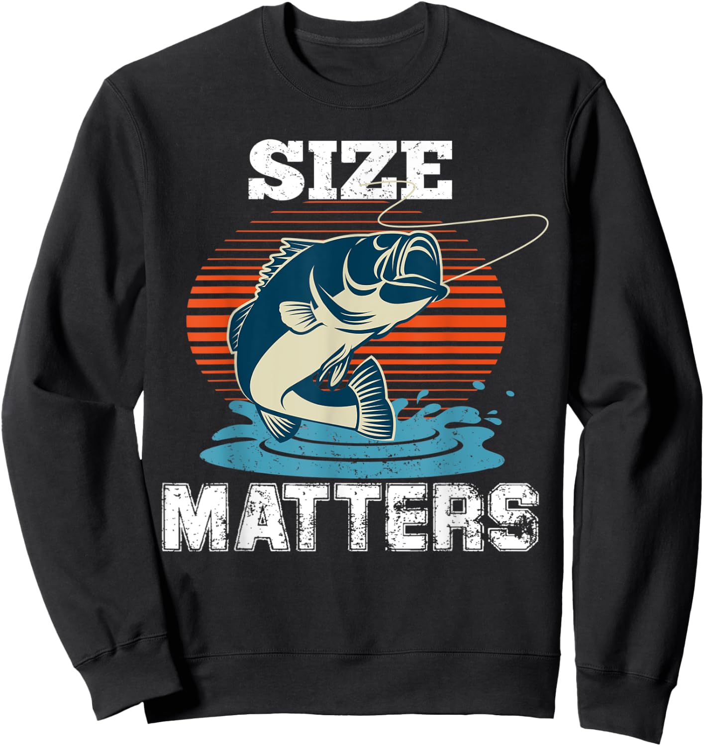 Size Matters Fishing Sweatshirt - Sweatshirt | Black