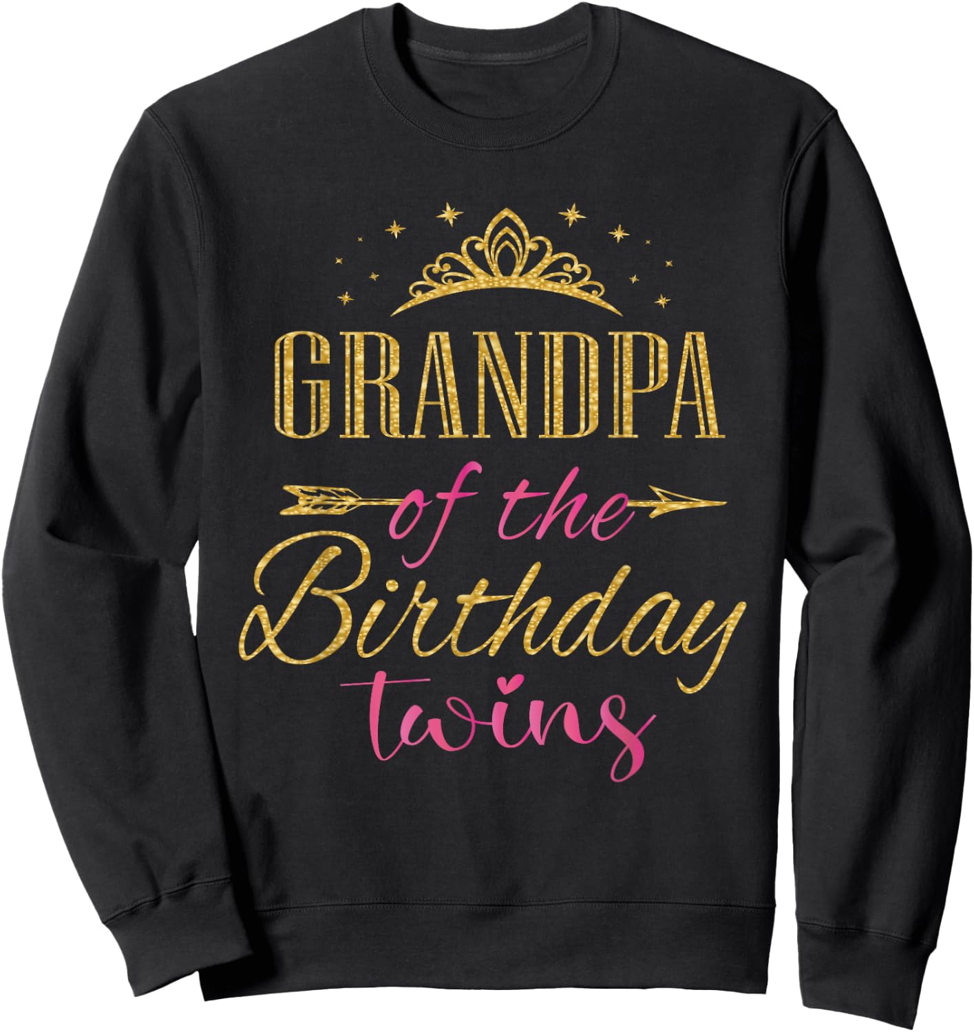 Grandpa Of The Birthday Twins Kids Party Sweatshirt - Sweatshirt | Black