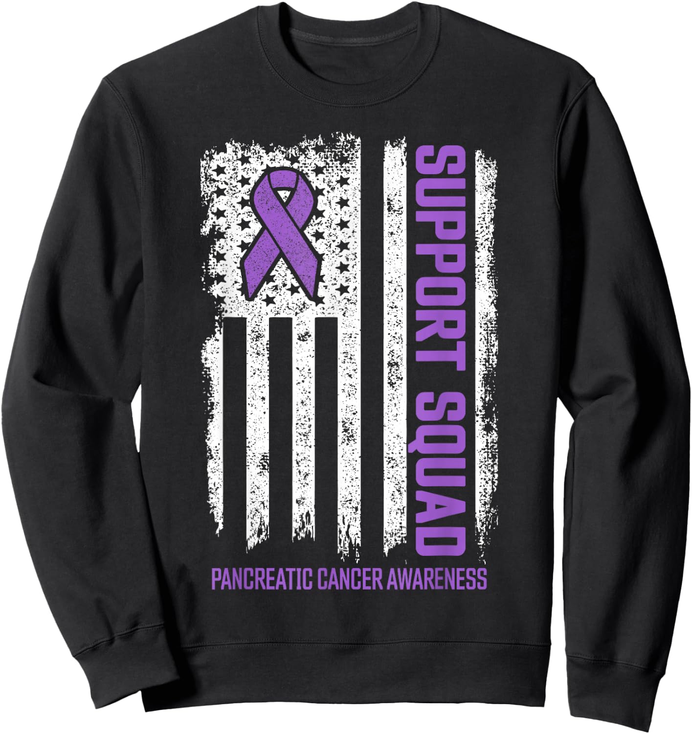 Pancreatic Cancer Support Squad Pancreatic Cancer Awareness Sweatshirt - Sweatshirt | Black