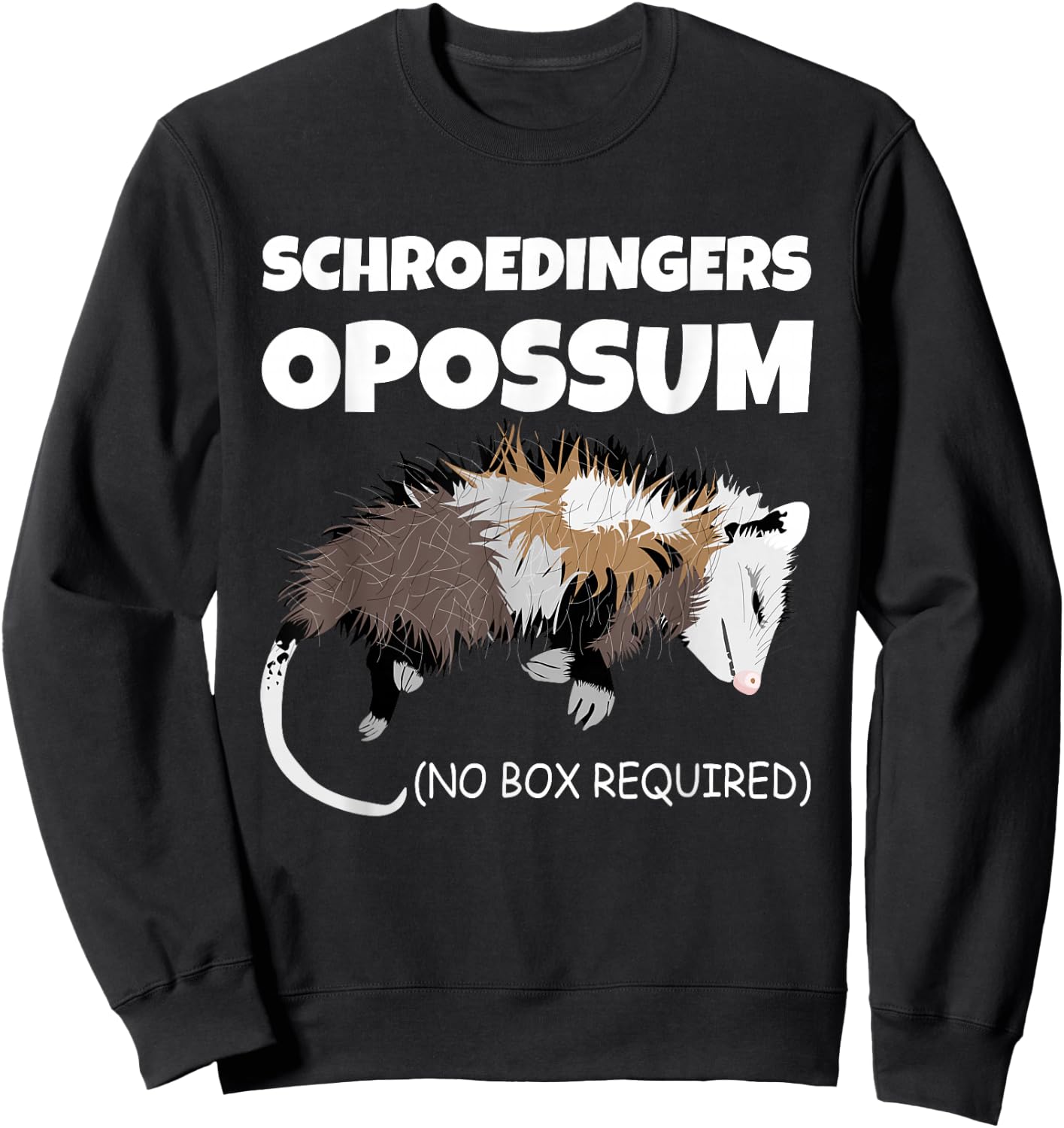 Schrödinger's Cat Opossum Version Dead and Alive without Box Sweatshirt - Sweatshirt | Black