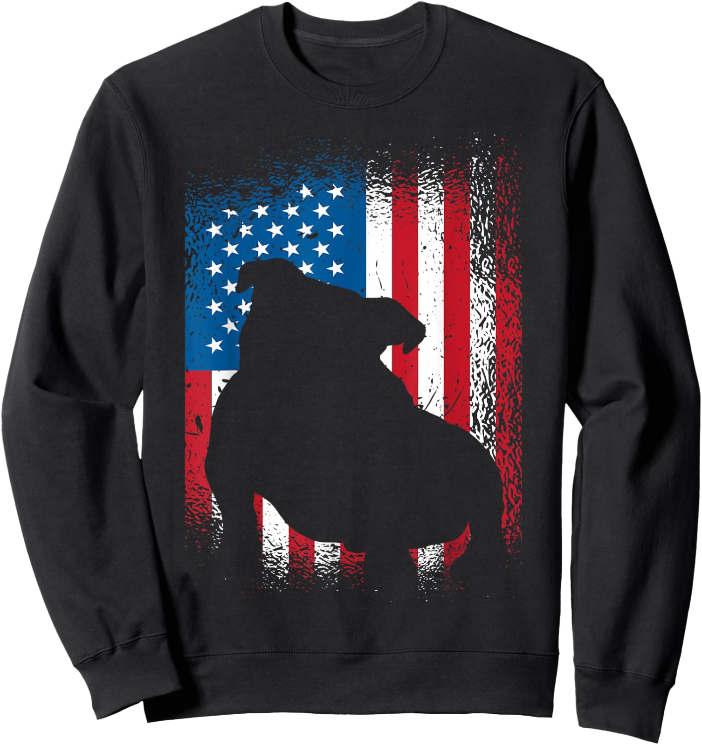 American flag bulldog design bulldog lover Sweatshirt - Sweatshirt | Black
