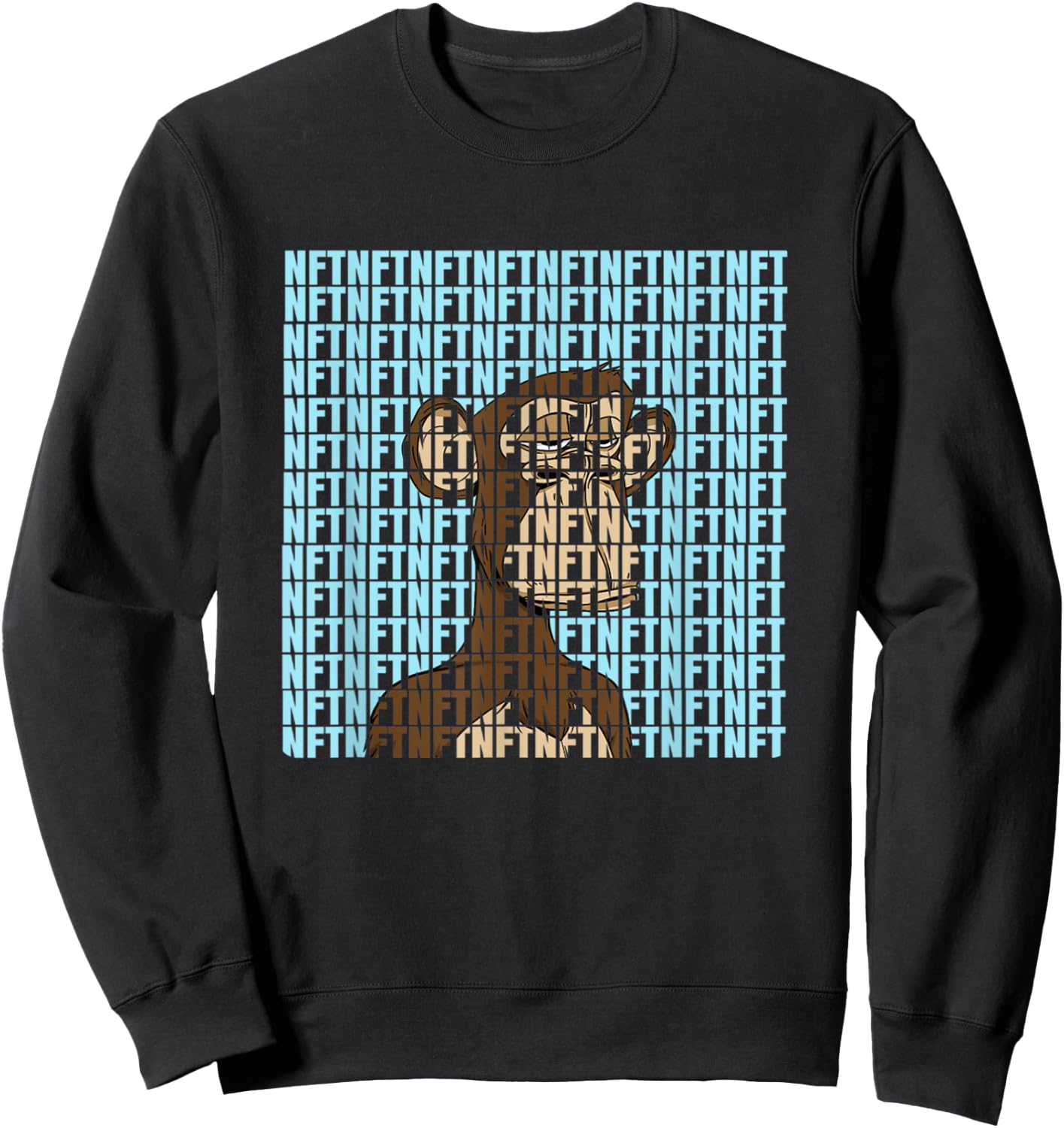 Bored Ape Yacht Club NFT Design Graphic Sweatshirt - Sweatshirt | Black