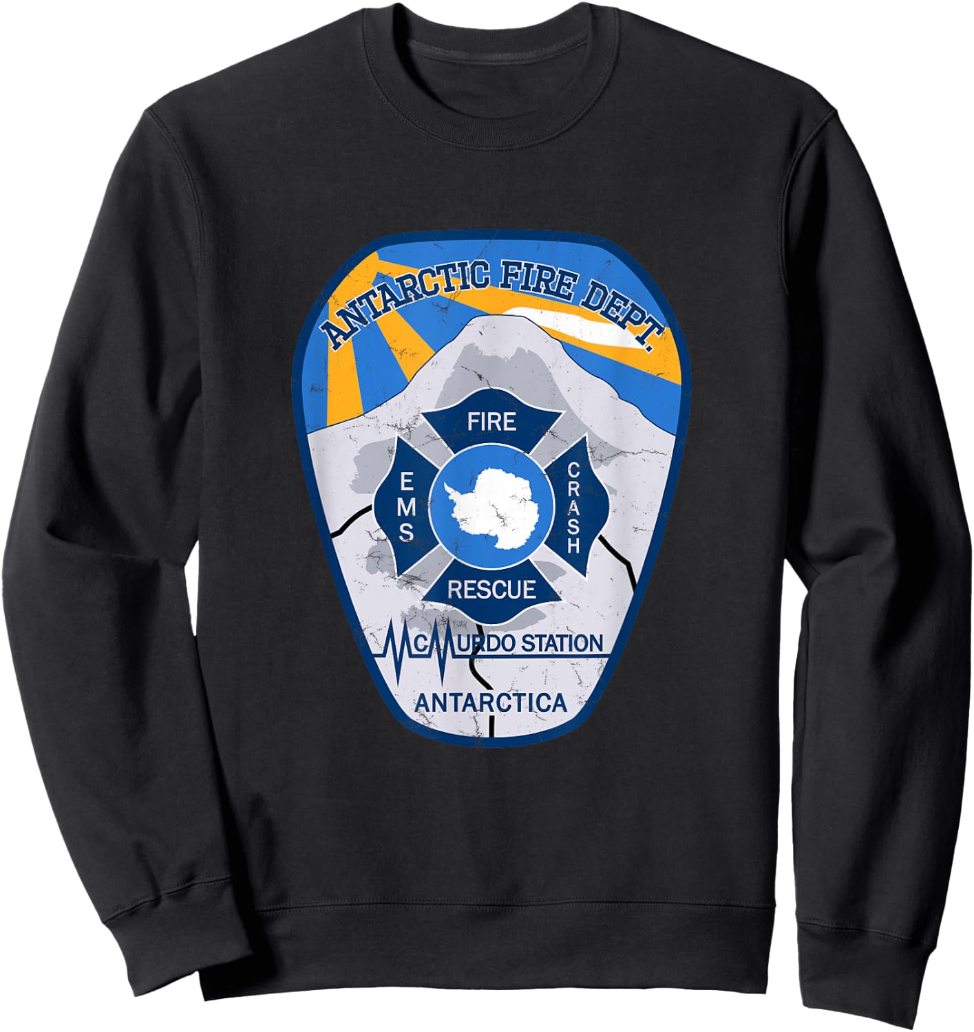 Antarctic Fire Department Patch Sweatshirt - Sweatshirt | Black