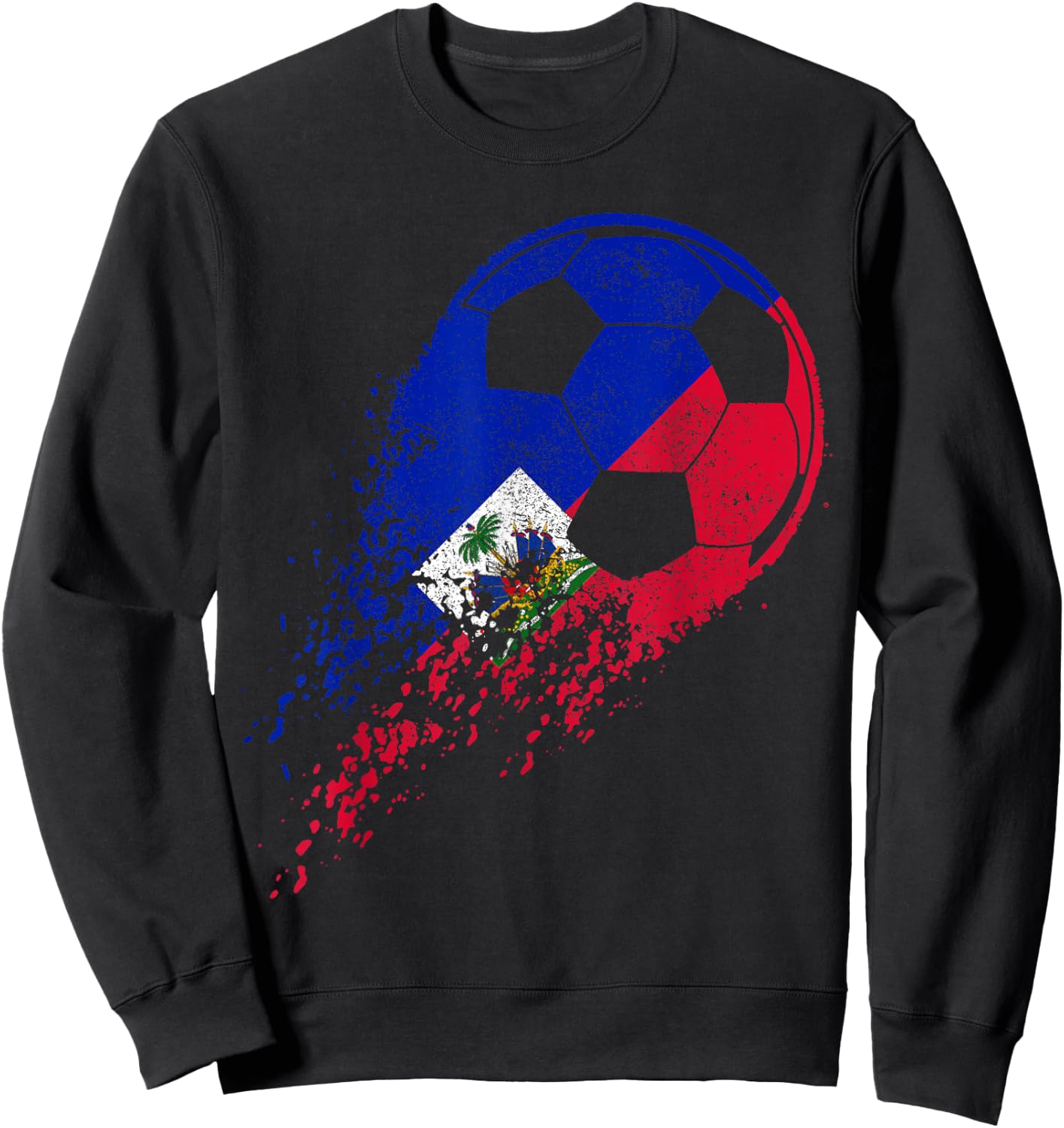 Haiti Soccer Haitian Flag Pride Soccer Player Sweatshirt - Sweatshirt | Black