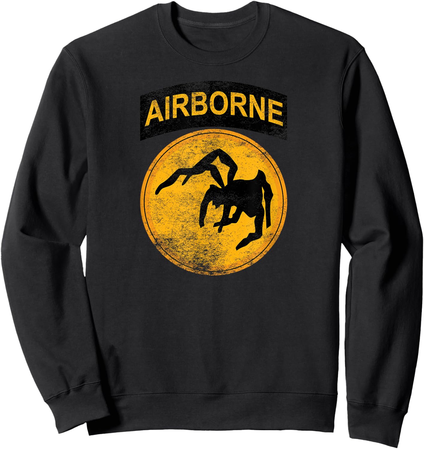 WW2 135th Airborne Division Parachute Patch Spider Military Sweatshirt - Sweatshirt | Black
