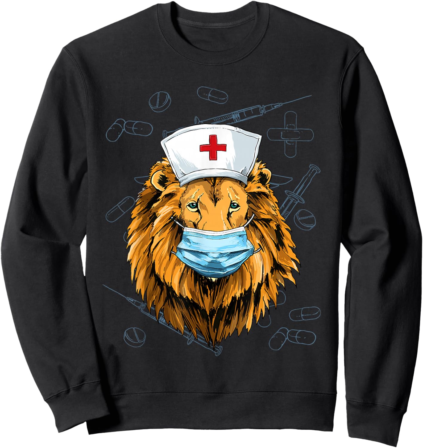 Lion Nurse Practitioner RN Nursing School Graduation Sweatshirt - Sweatshirt | Black