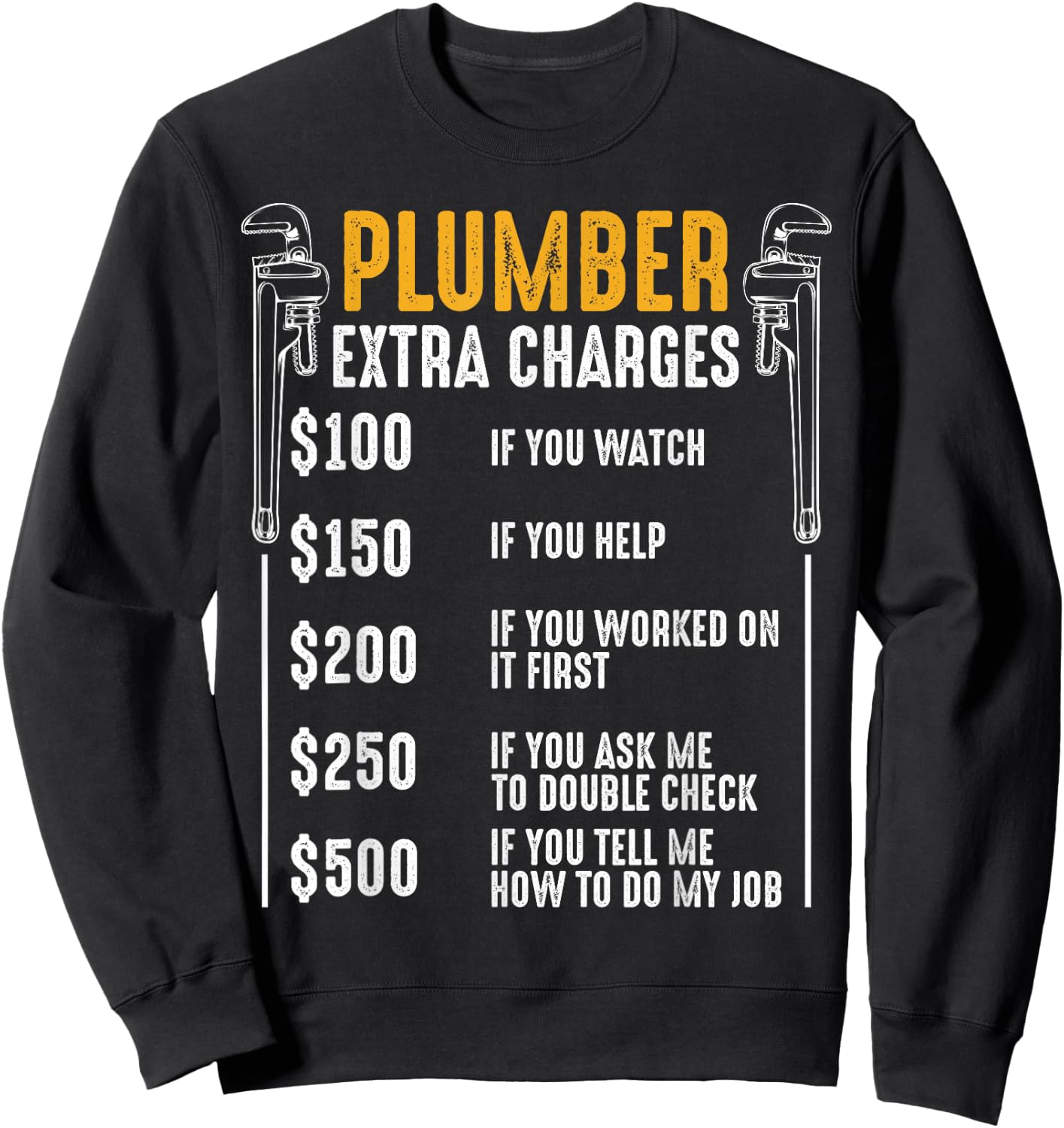 Plumber Extra Charges Plumbing Plumber Spengler Flaschner Sweatshirt - Sweatshirt | Black