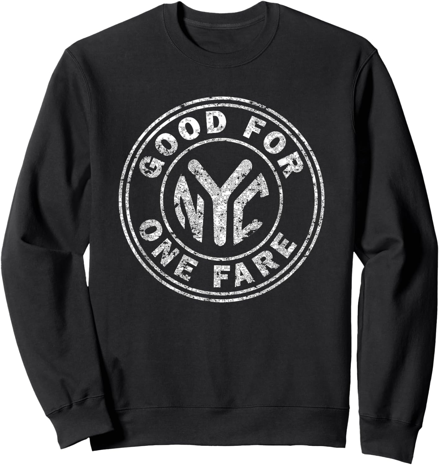 Retro Vintage NYC Subway New York Subway Token Graphic Sweatshirt - Sweatshirt | Black