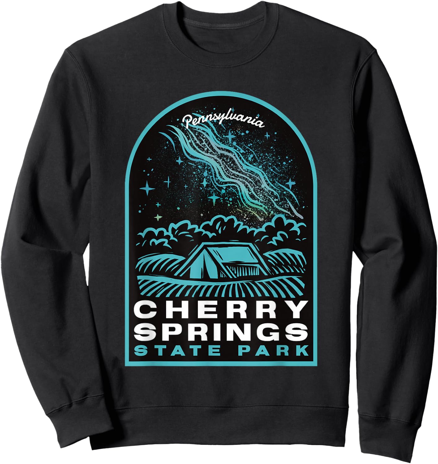 Cherry Springs State Park Pennsylvania Stars Sweatshirt - Sweatshirt | Black