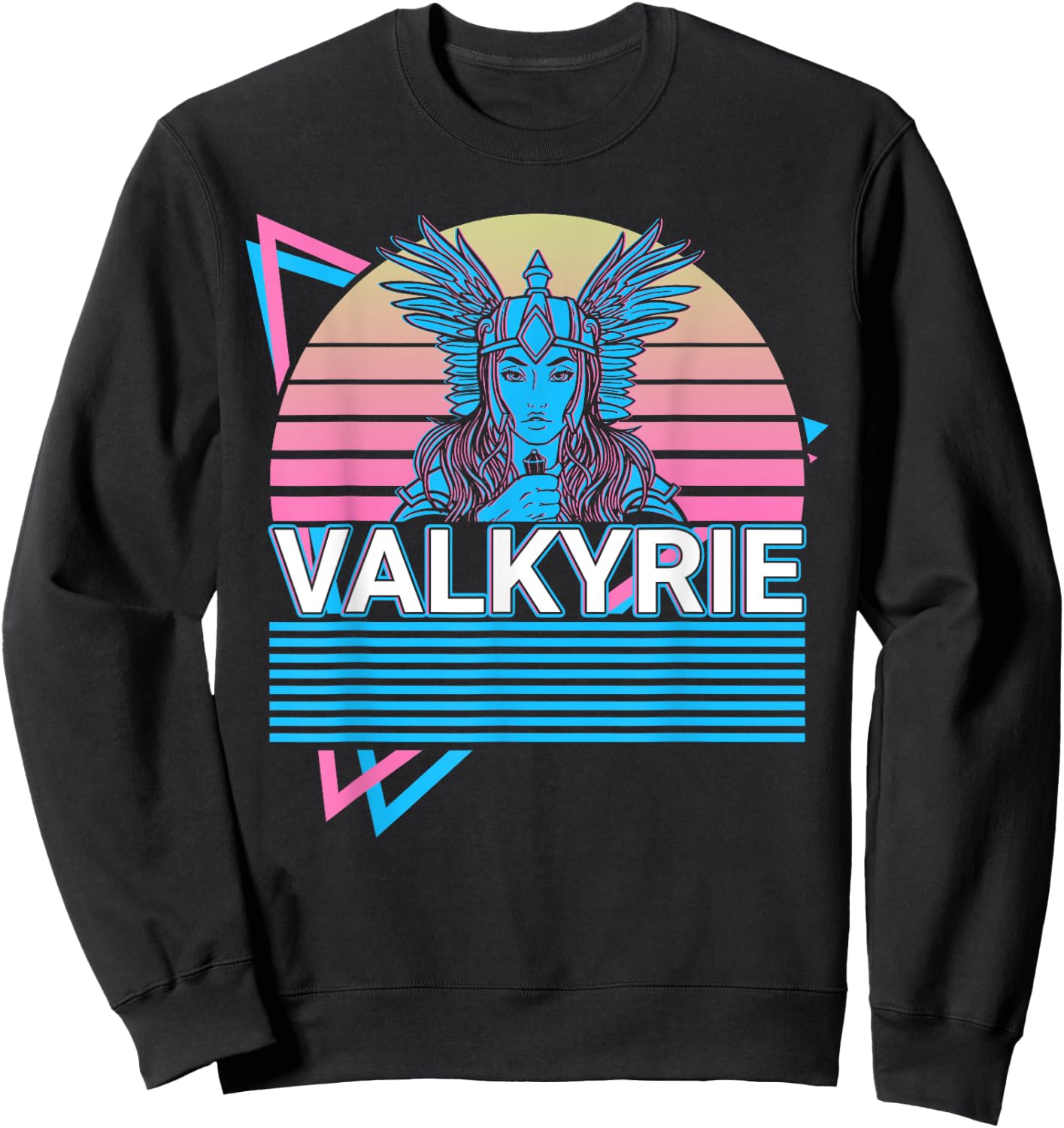 Norse Mythology Viking Gifts Valkyrie Viking Retro , Black Sweatshirt - Sweatshirt | Black