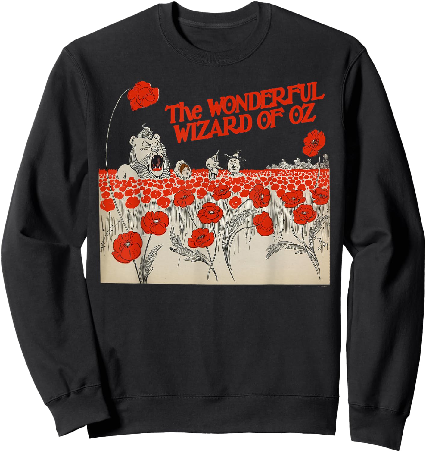 Vintage Wizard of OZ Tin Man Lion Scarecrow Dorothy Sweatshirt - Sweatshirt | Black
