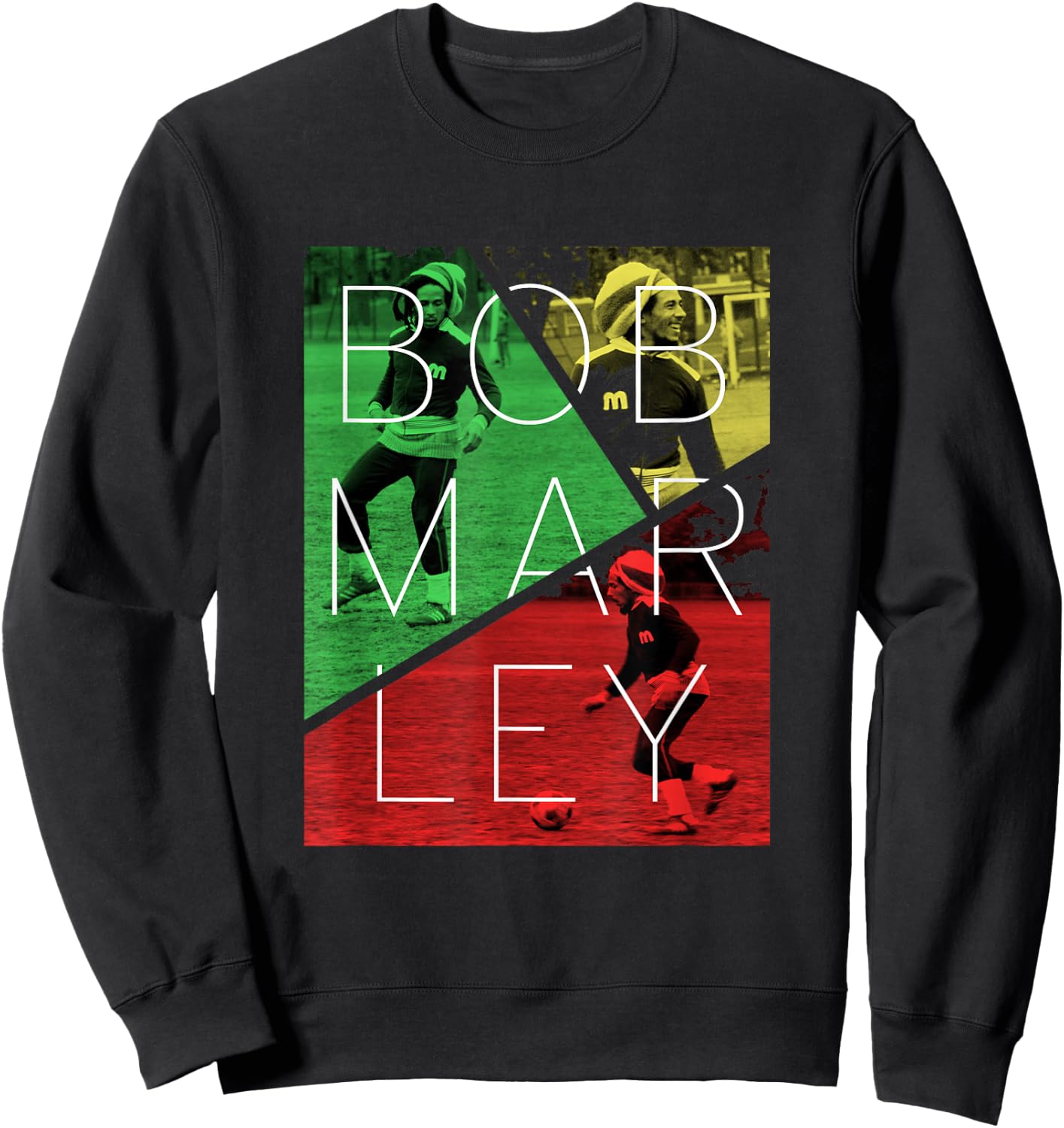 Bob Marley Soccer Split Sweatshirt - Sweatshirt | Black