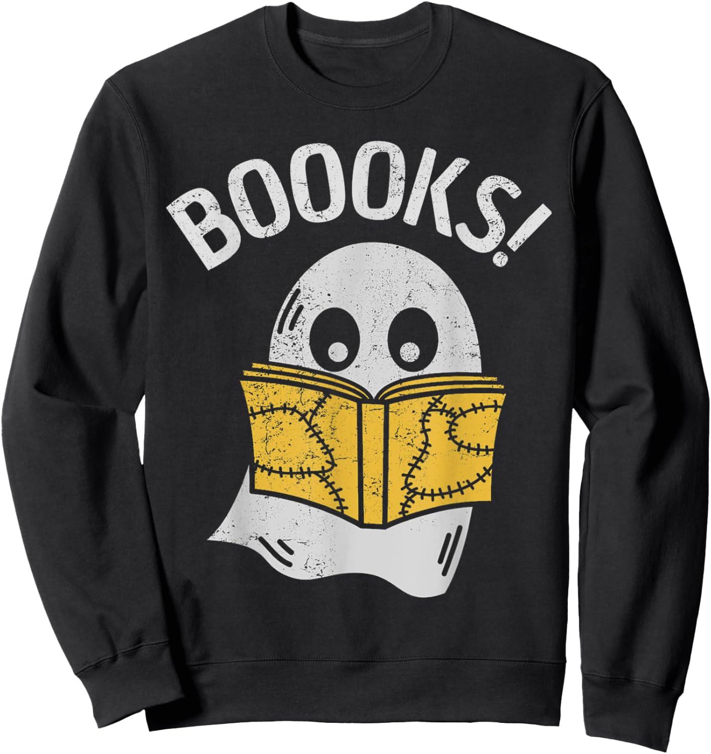 Funny Halloween Saying Boooks Bookworm Ghost Librarian Sweatshirt - Sweatshirt | Black