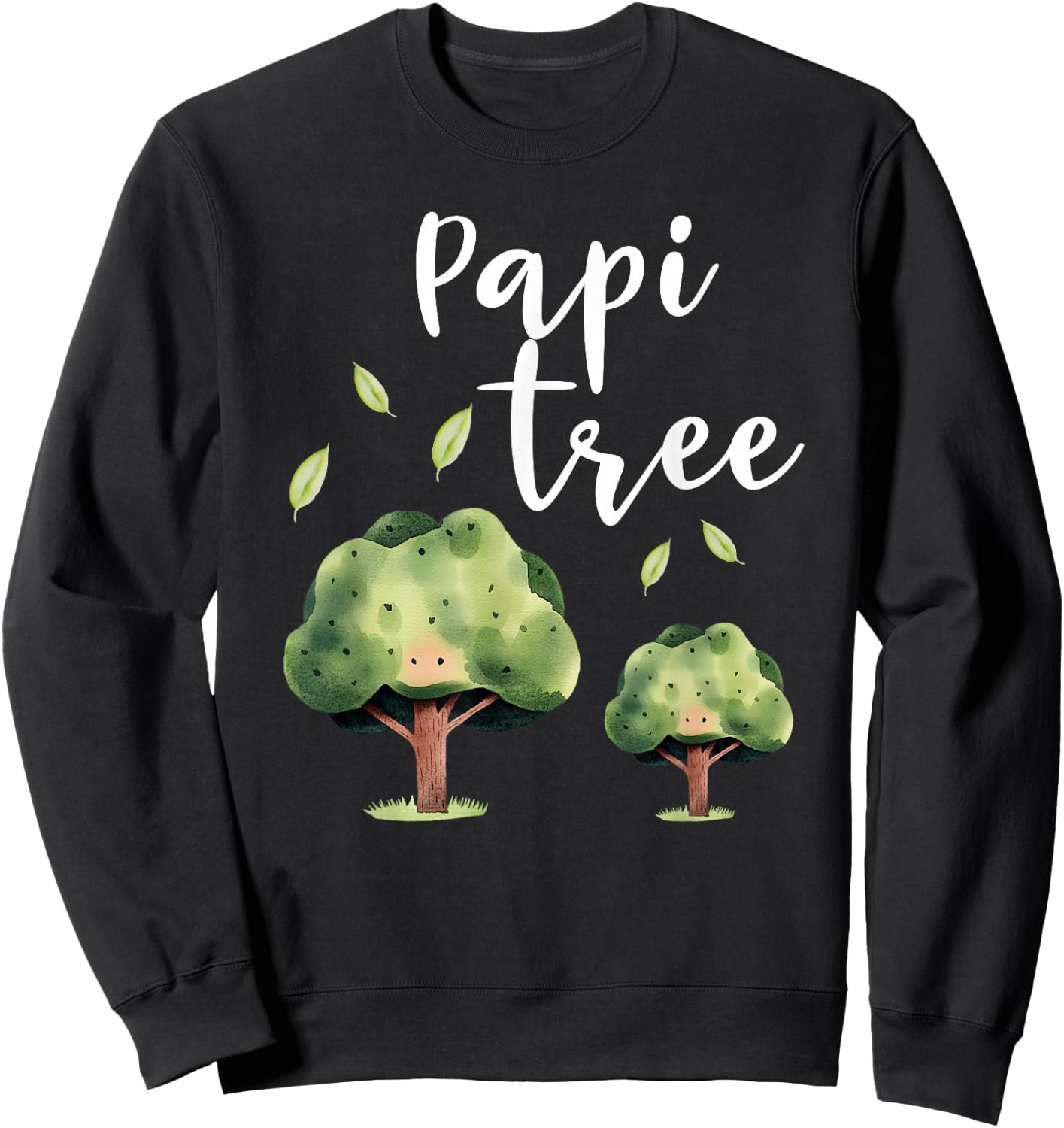 Papi Tree Daddy Spanish Baby Shower Nature Lover Cute Sweatshirt - Sweatshirt | Black