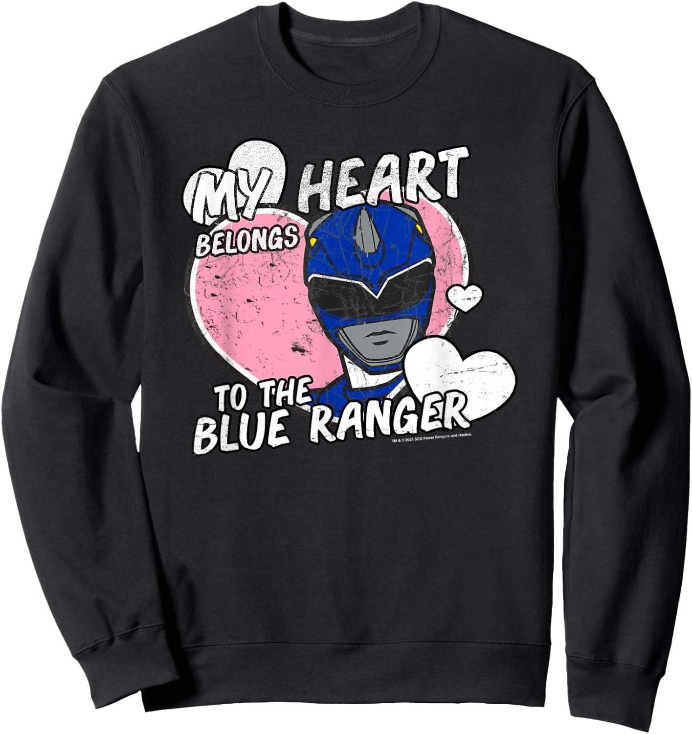 Power Rangers My Heart Belongs to The Blue Ranger Vintage Sweatshirt - Sweatshirt | Black