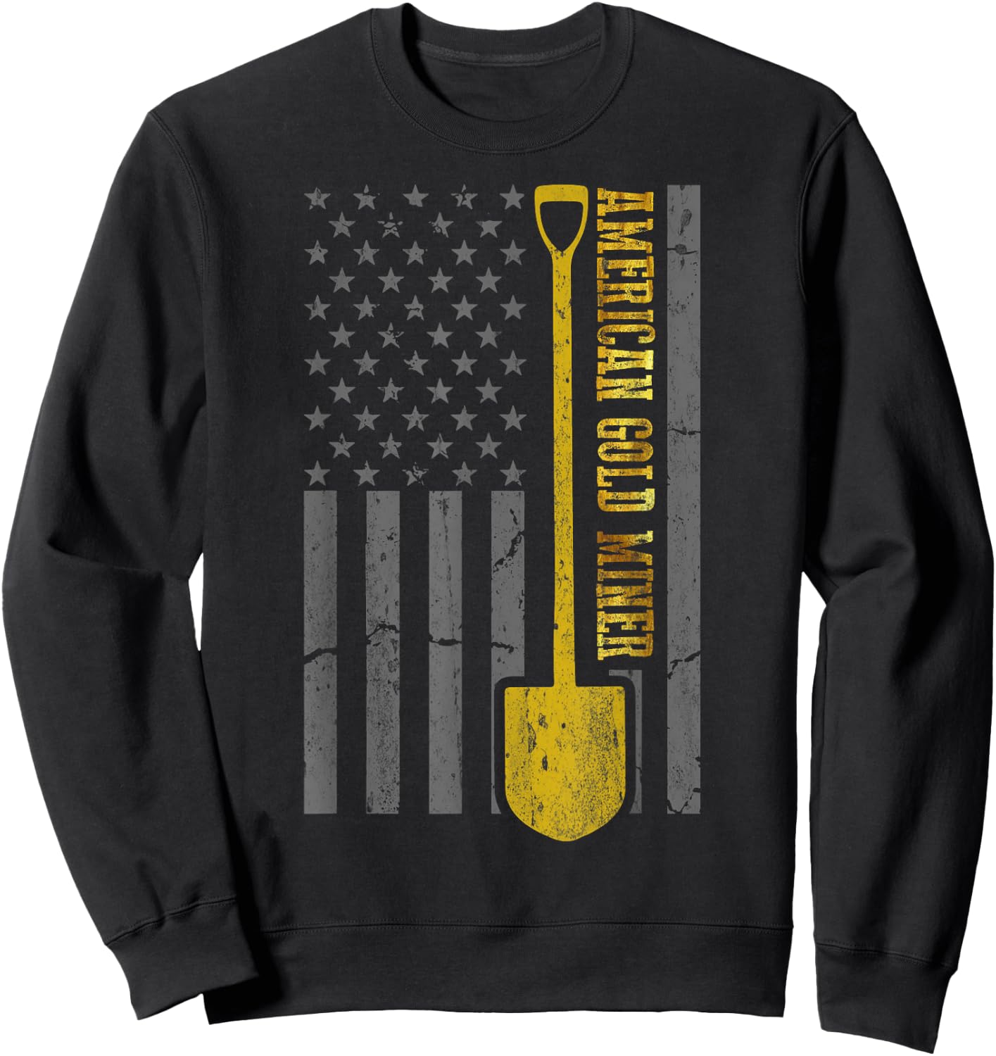 Golden US Flag for American Gold Miner Sweatshirt - Sweatshirt | Black