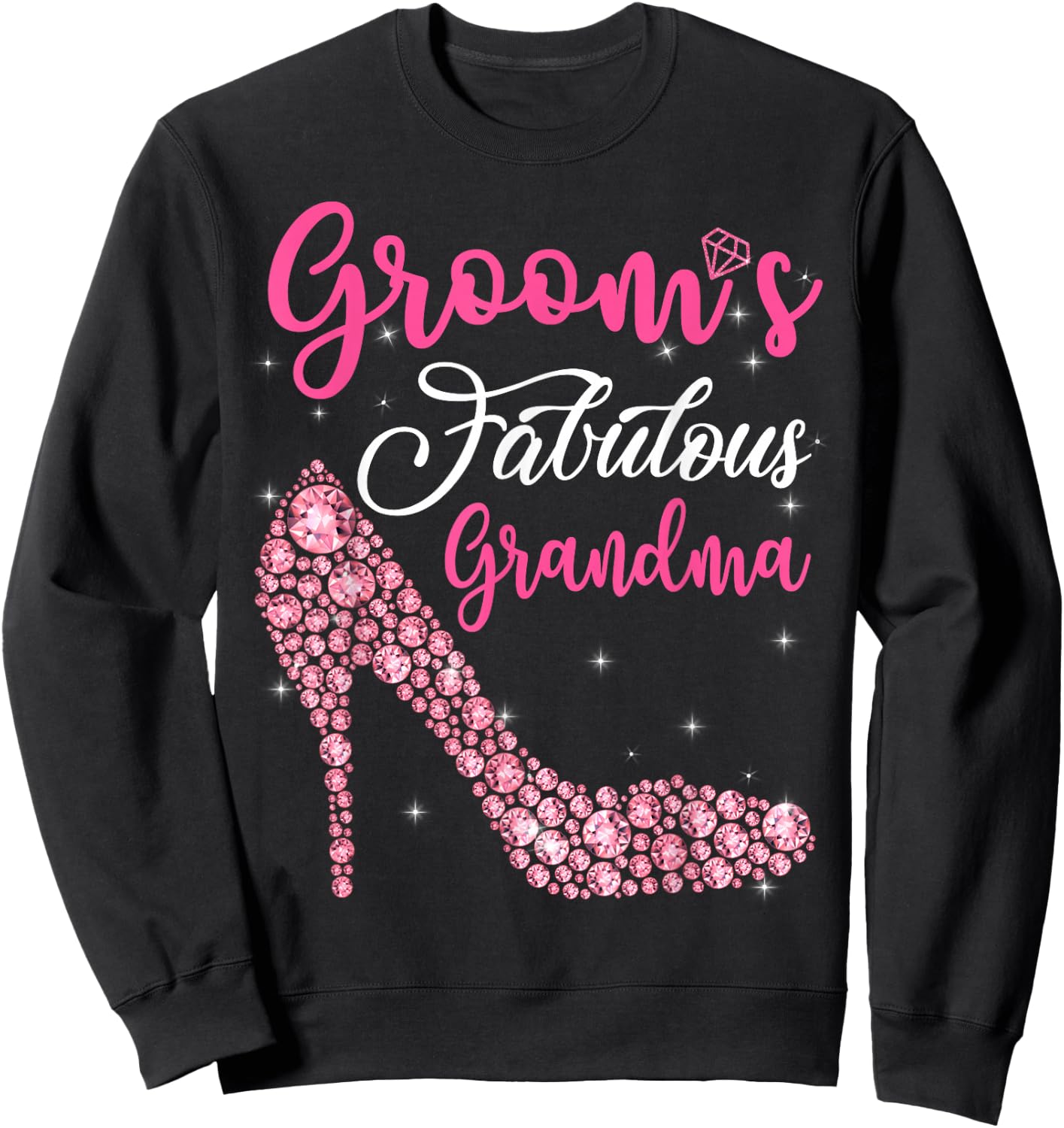 Light Gems Groom's Fabulous Grandma Happy Marry Day Vintage Sweatshirt - Sweatshirt | Black
