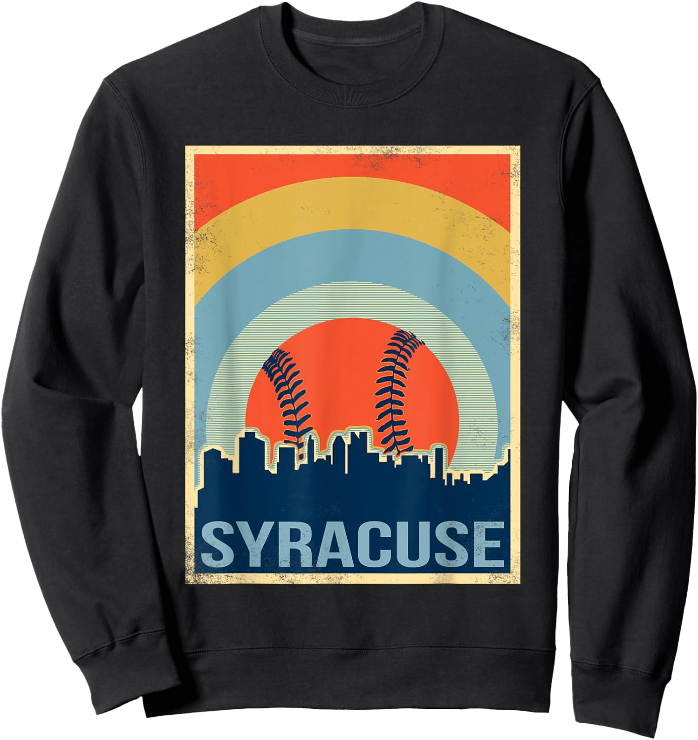 Vintage Syracuse Baseball Softball Shirt Sweatshirt - Sweatshirt | Black