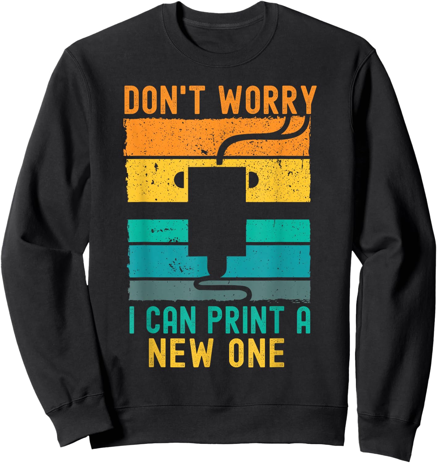 3D Printer Vintage Retro Gift for Geeks 3D Printing Sweatshirt - Sweatshirt | Black