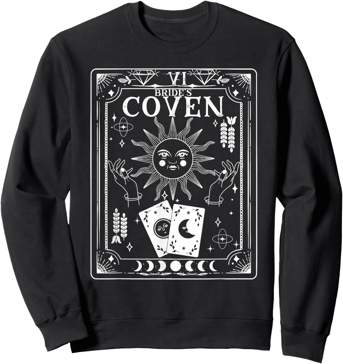 Gothic Witchy Coven Tarot Celestial Bachelorette matching Sweatshirt - Sweatshirt | Black