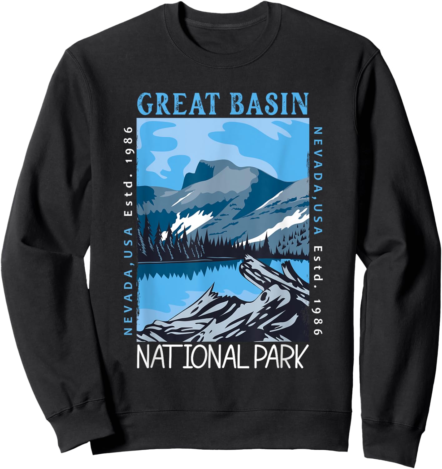 Great Basin National Park Nevada Distressed Vintage Sweatshirt - Sweatshirt | Black