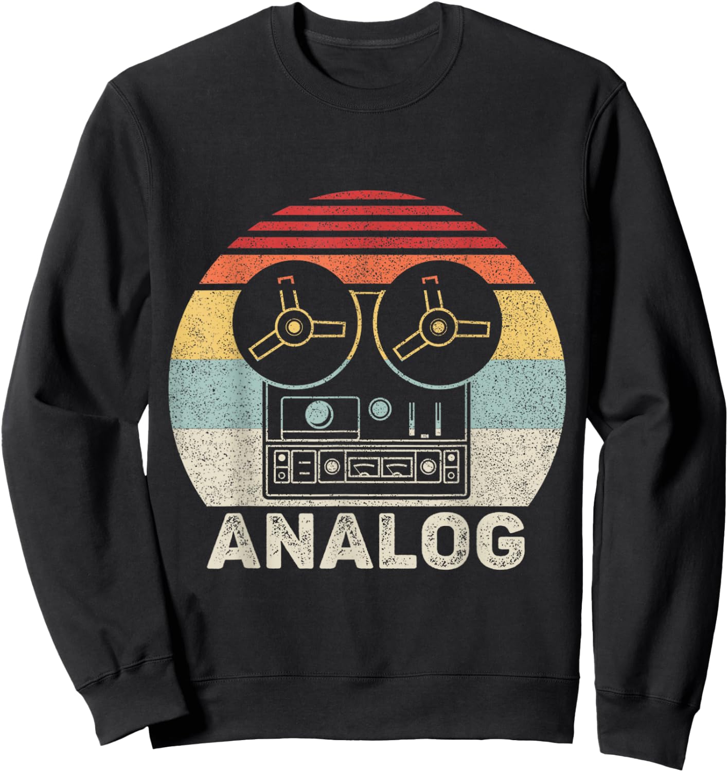 Vintage Retro Reel To Reel Analog Audio Sound Engineer Sweatshirt - Sweatshirt | Black