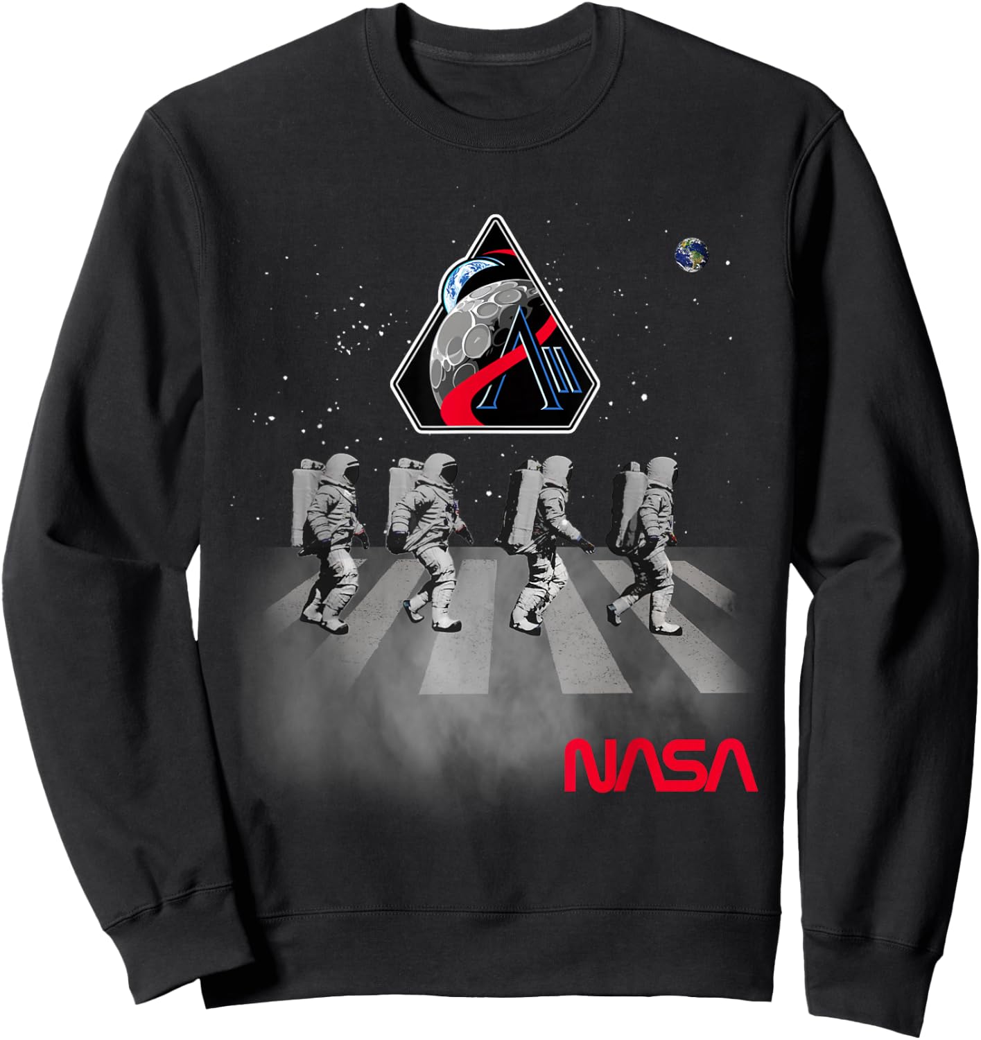 NASA Artemis II Mission Astronauts Walking in Space Sweatshirt - Sweatshirt | Black