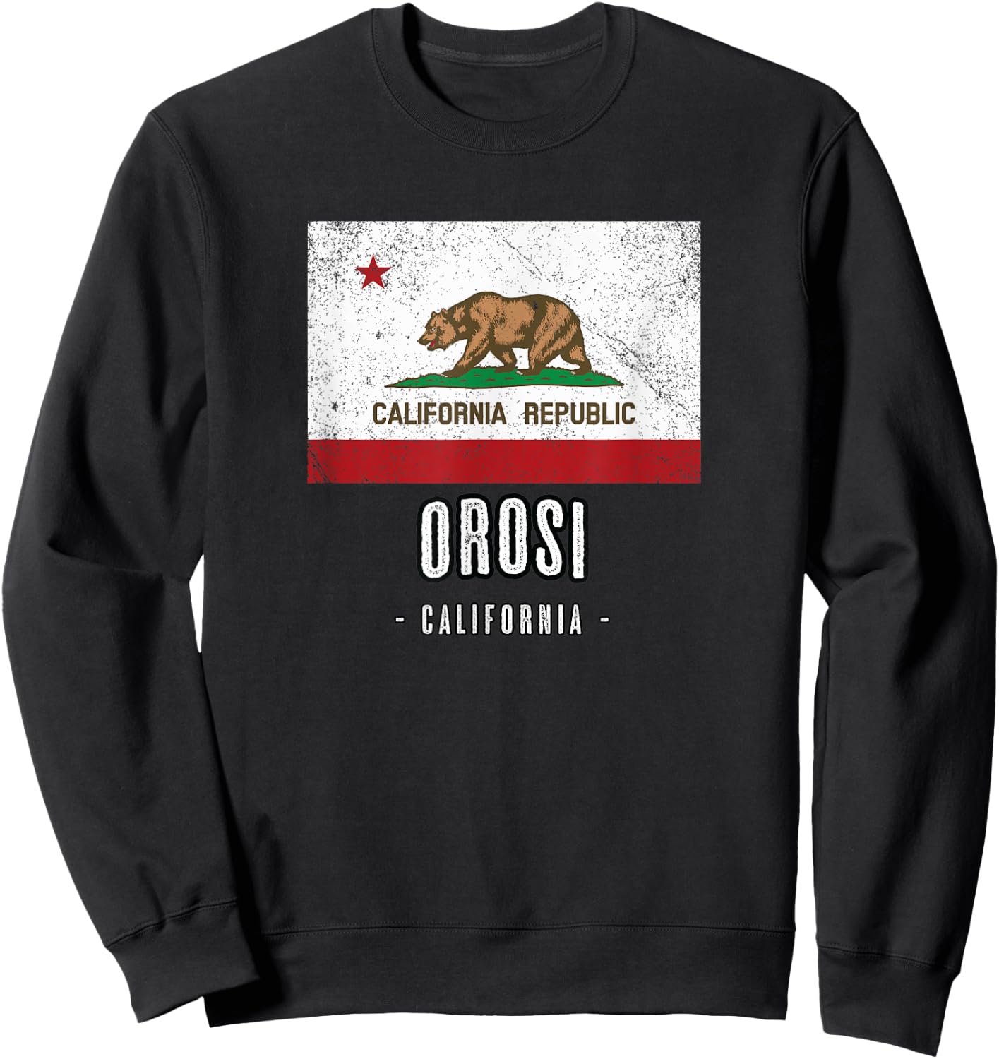 OROSI - California | Cali City Souvenir - CA Flag Sweatshirt - Sweatshirt | Black
