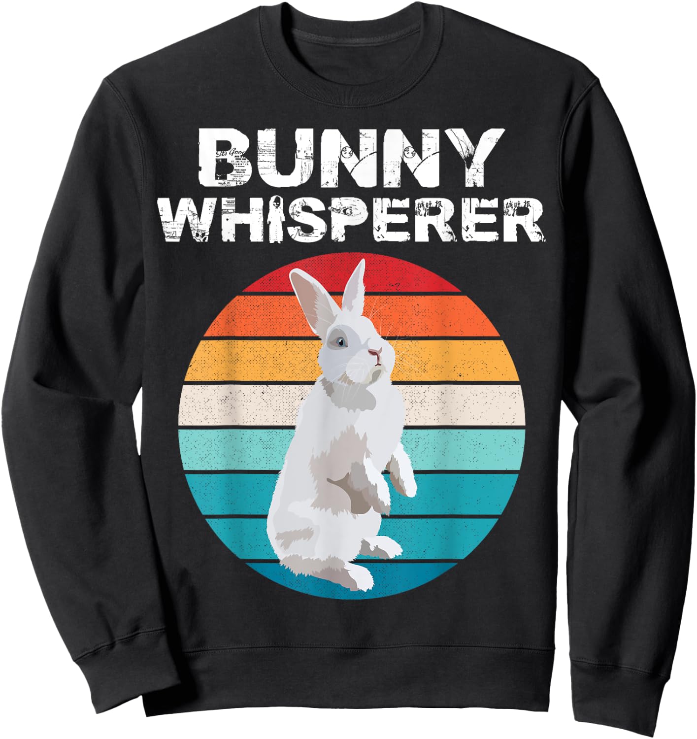 Bunny Whisperer Retro Funny Rabbit Lover Girls Women Kids Sweatshirt - Sweatshirt | Black