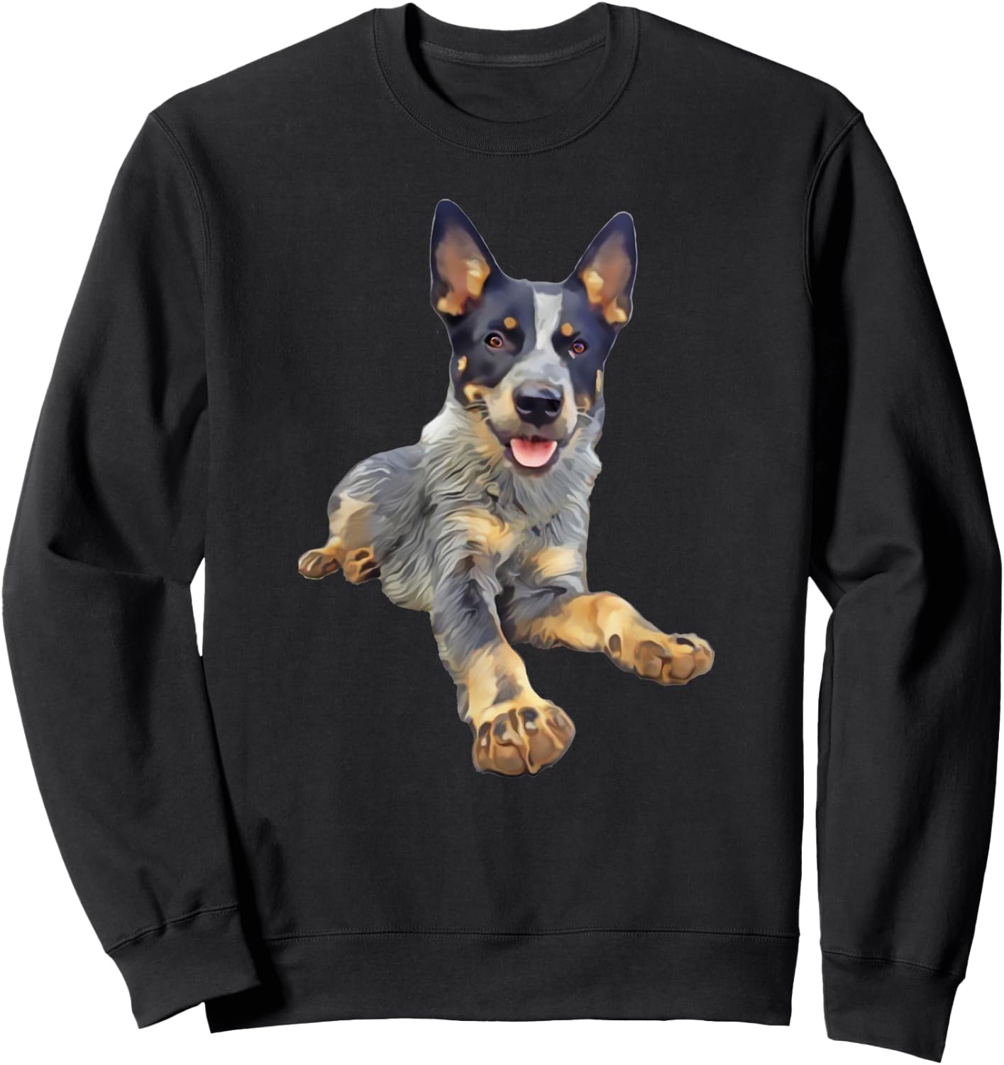 Queensland Heeler Blue Laying Down Sweatshirt - Sweatshirt | Black
