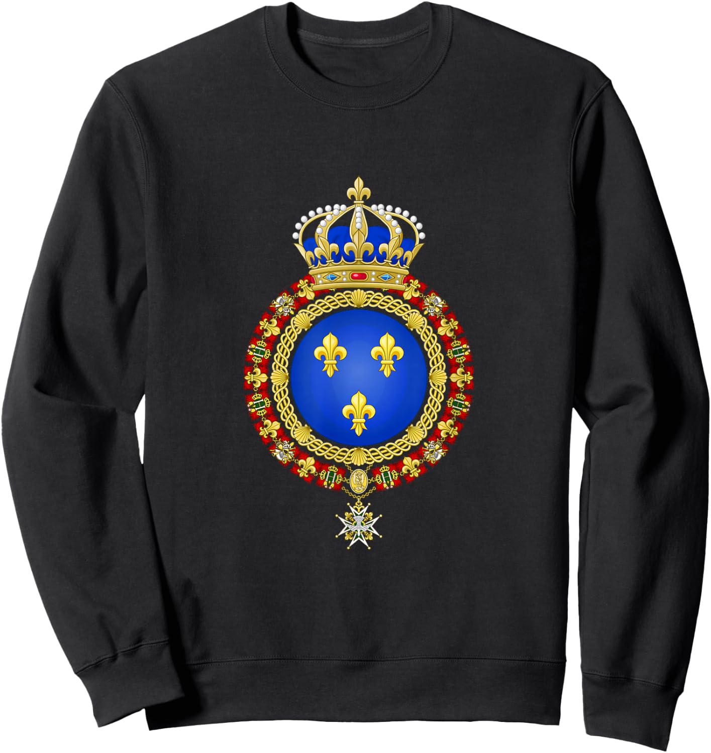 France Coat of Arms Crest French Emblem Sweatshirt - Sweatshirt | Black