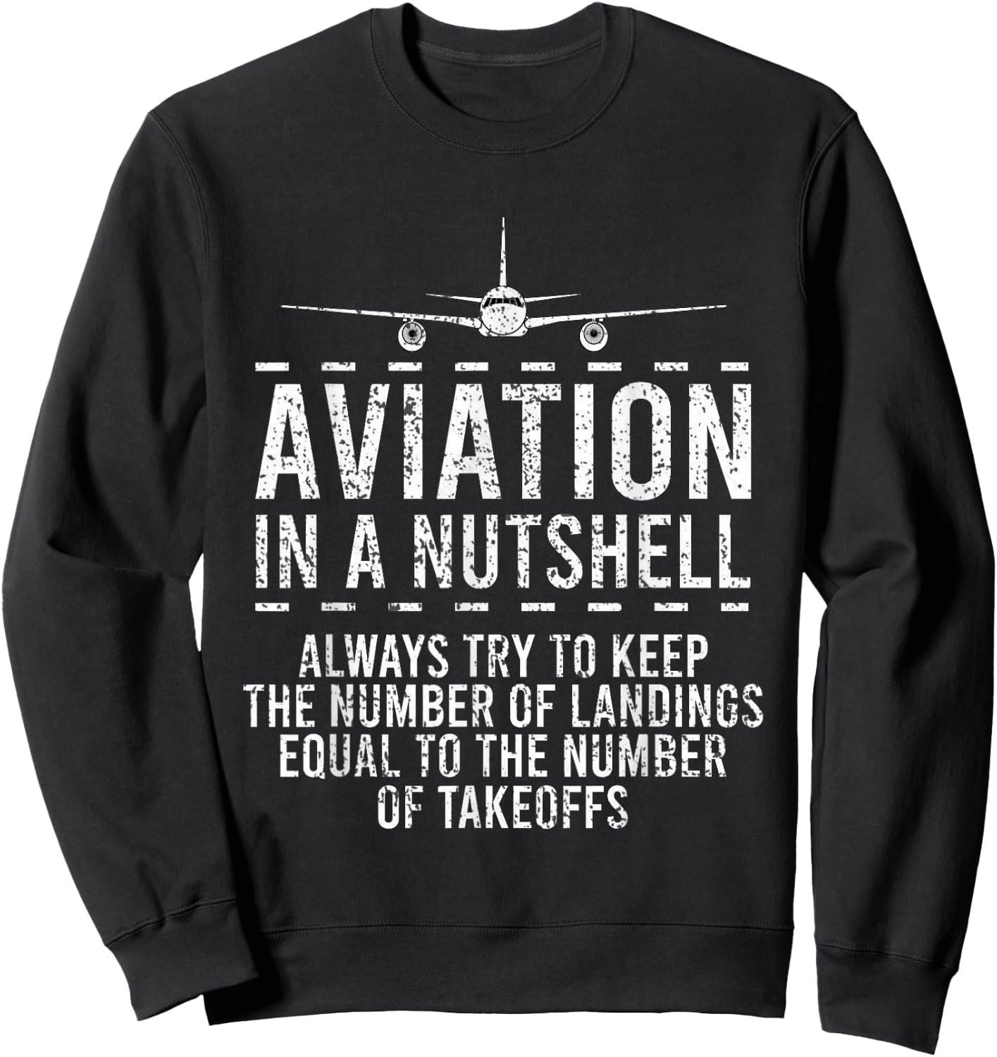 Aviation In A Nutshell Funny Pilot Aviator Airplane Sweatshirt - Sweatshirt | Black