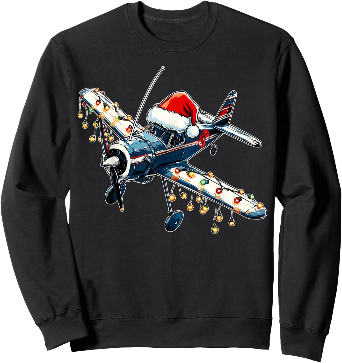 RC Airplane Model Flight Pilot Christmas Hat Xmas Sweatshirt - Sweatshirt | Black