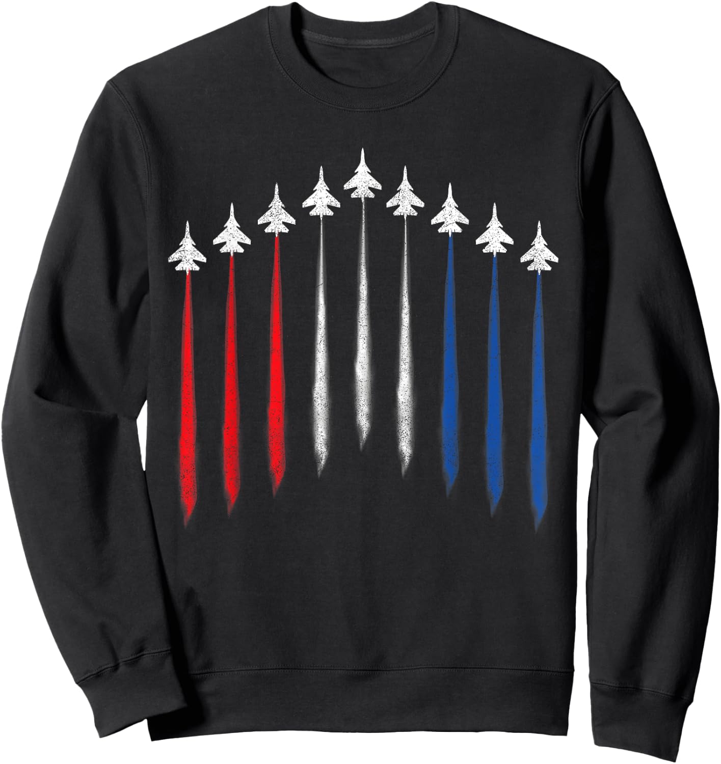 Fighter Jet American Flag Men 4th Of July Patriotic Sweatshirt - Sweatshirt | Black