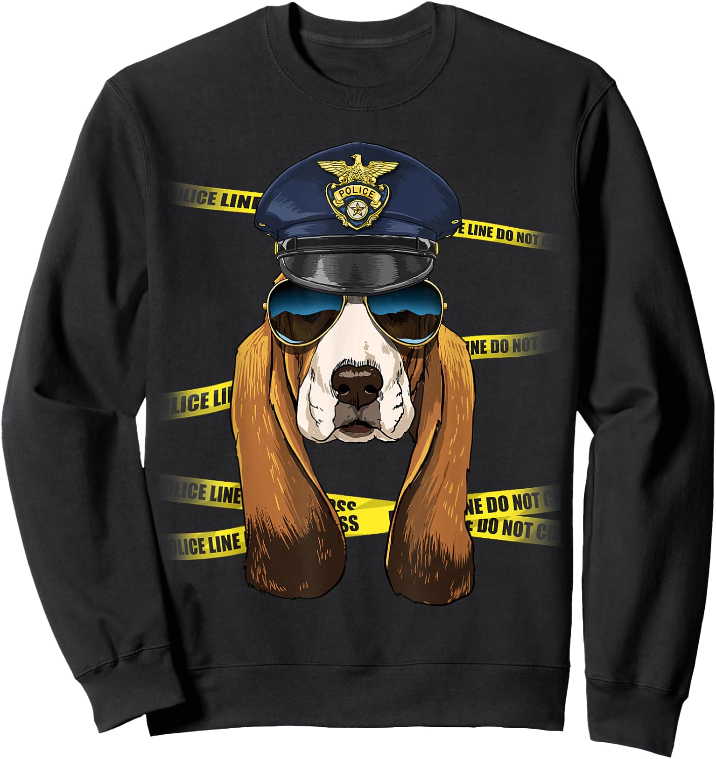 Basset Hound Police Basset Hound K-9 Dog Lover Sweatshirt - Sweatshirt | Black