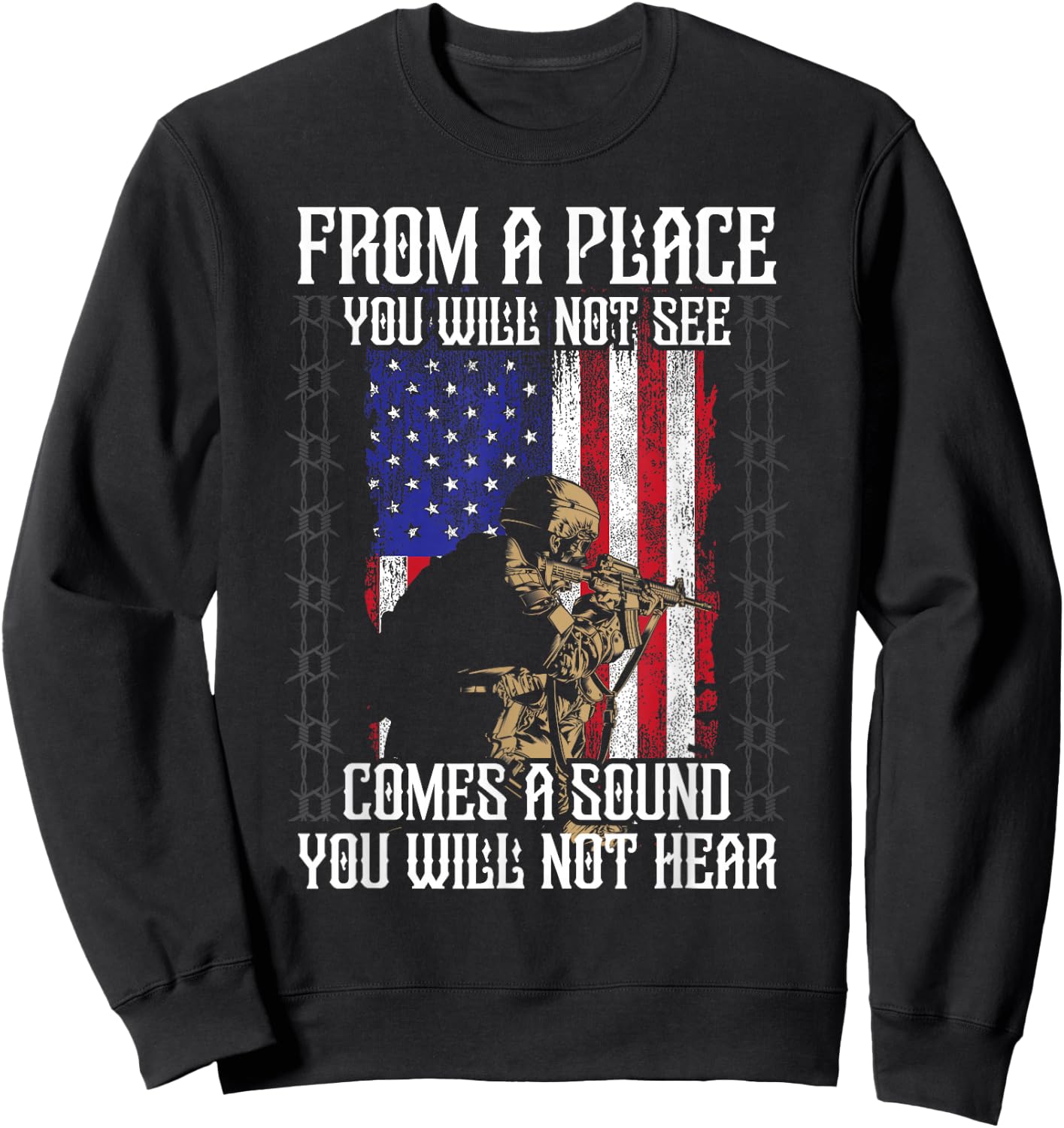 Sniper Military Sharpshooter Shooting Noise Marksman Shooter Sweatshirt - Sweatshirt | Black