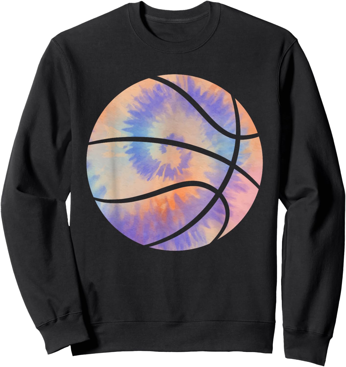 Basketball Tie Dye Colorful Rainbow Basketball Player Lover Sweatshirt - Sweatshirt | Black