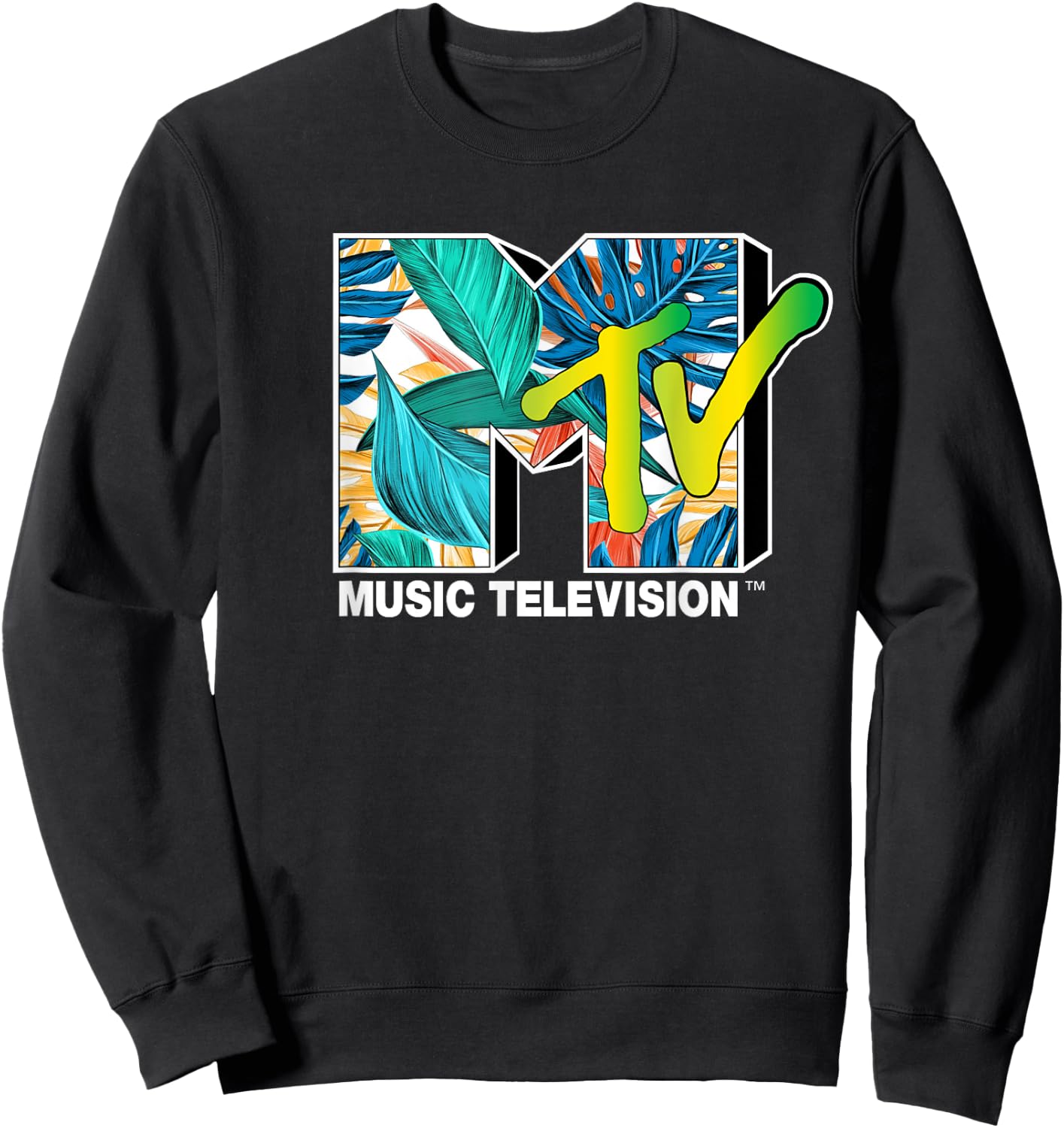 Mademark x MTV - MTV Cool Tropical Plants Sweatshirt - Sweatshirt | Black