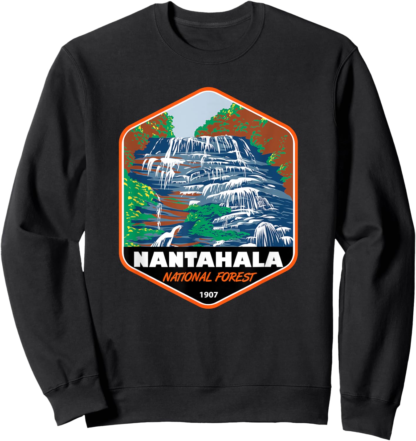 Nantahala National Forest North Carolina Badge Sweatshirt - Sweatshirt | Black